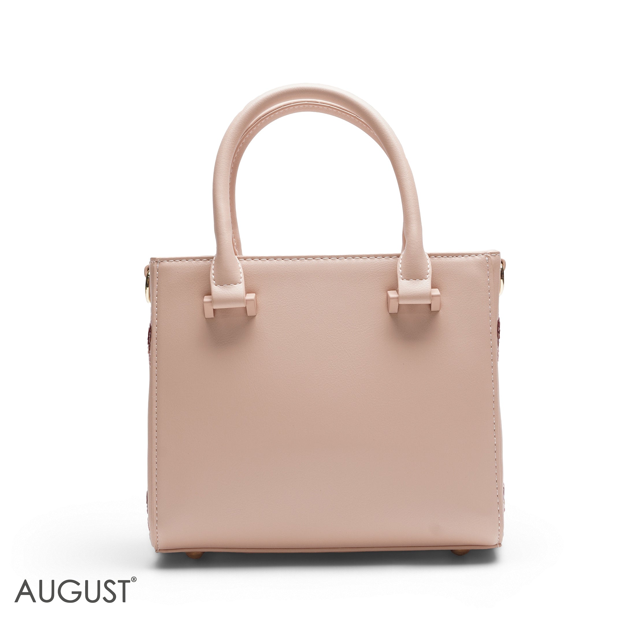 NUDE PINK SEQUIN FLORAL TOTE BAG - SMALL