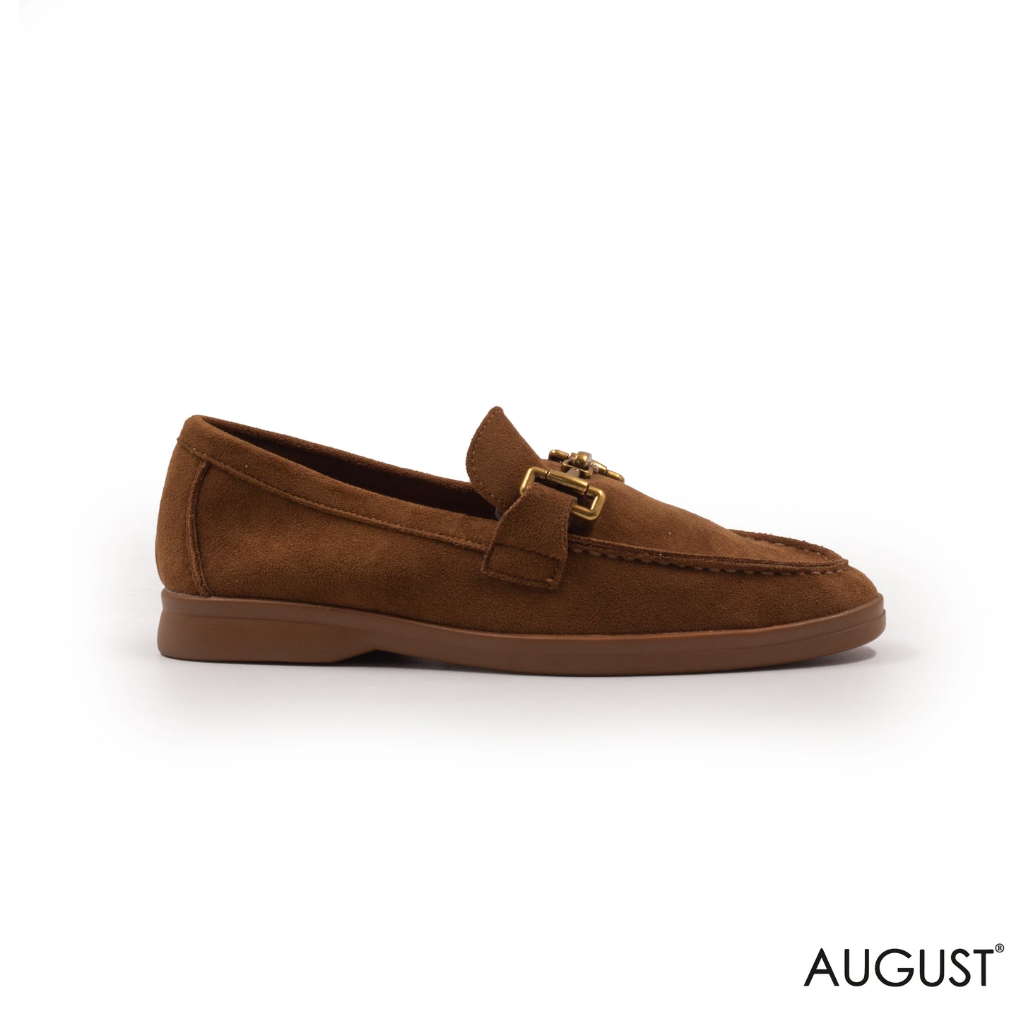 SPLIT CHAMOIS LOAFERS WITH BUCKLE