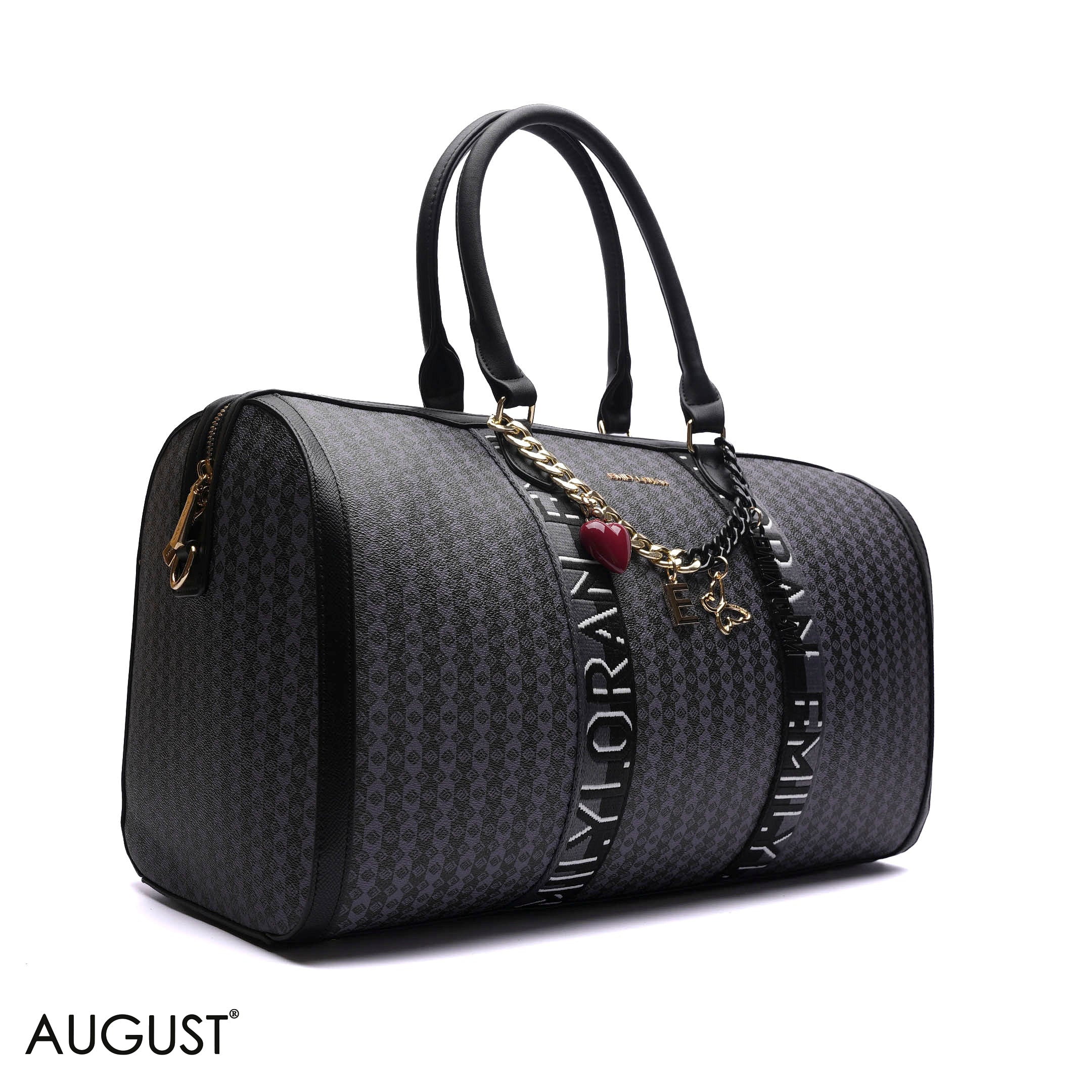 MONOGRAM BARREL BAG WITH CHARM CHAIN - LARGE