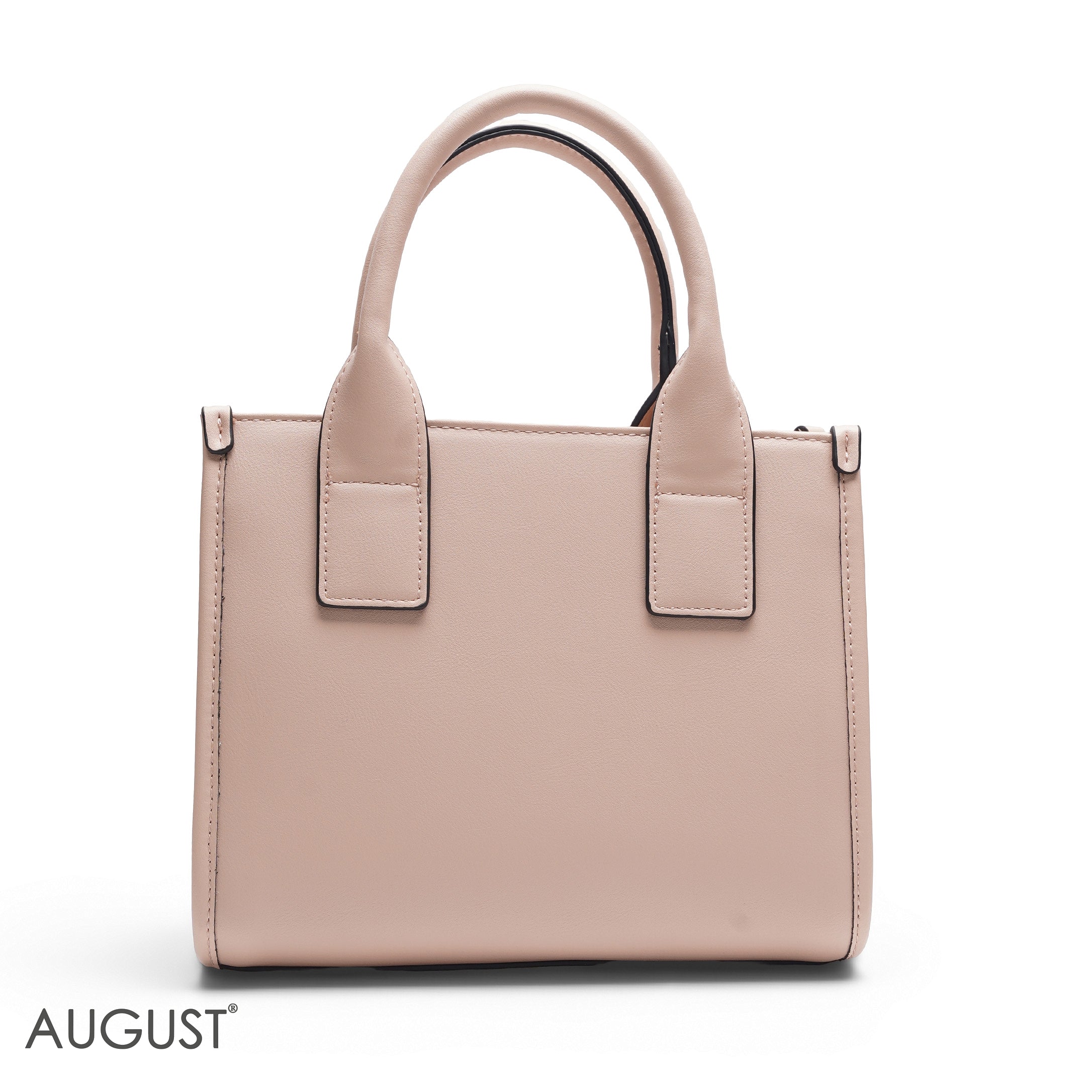 PEACH SEQUIN FLORAL TOTE WITH ROUND POUCH