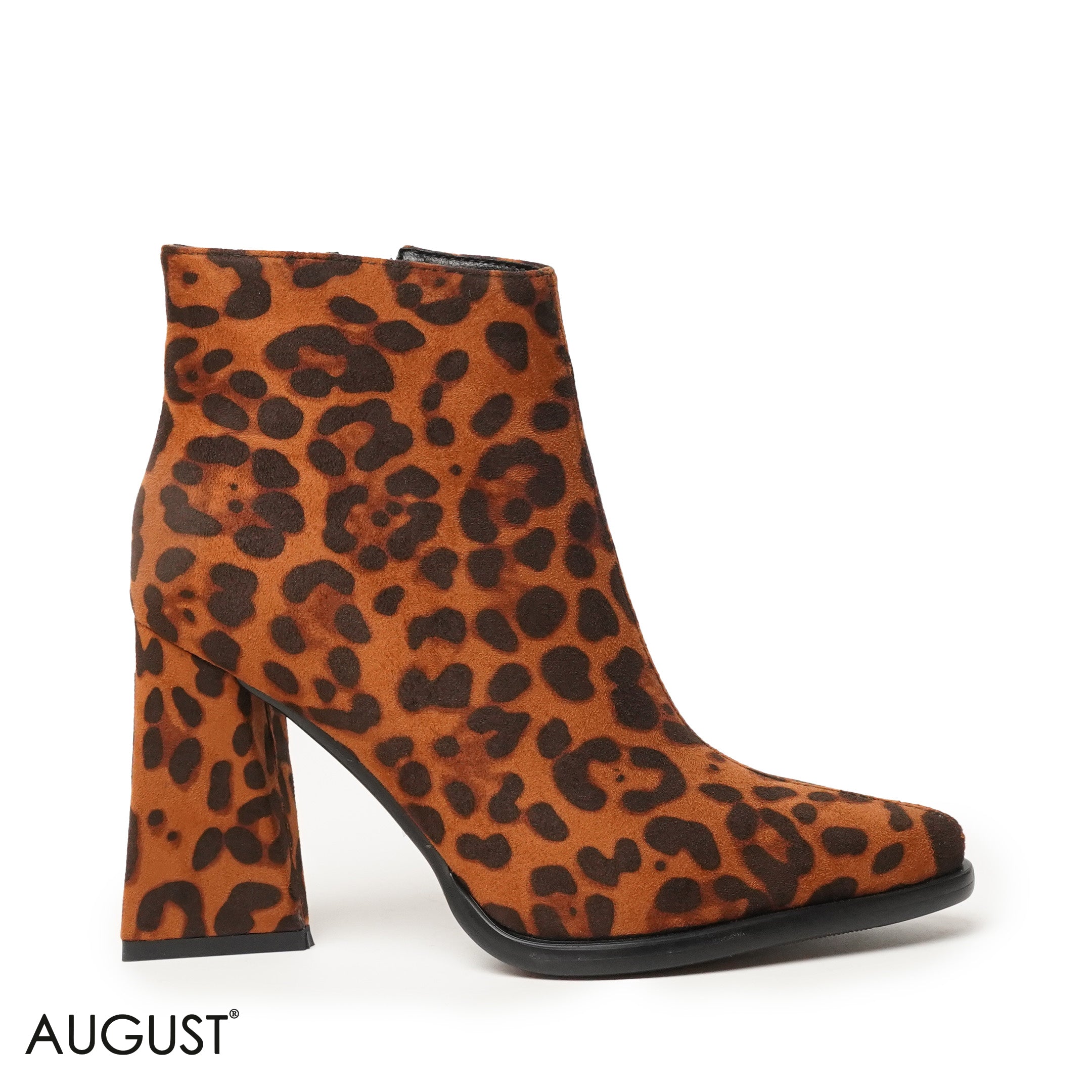 TIGER CHAMOIS LEATHER HEELED BOOTS WITH SIDE ZIPPER