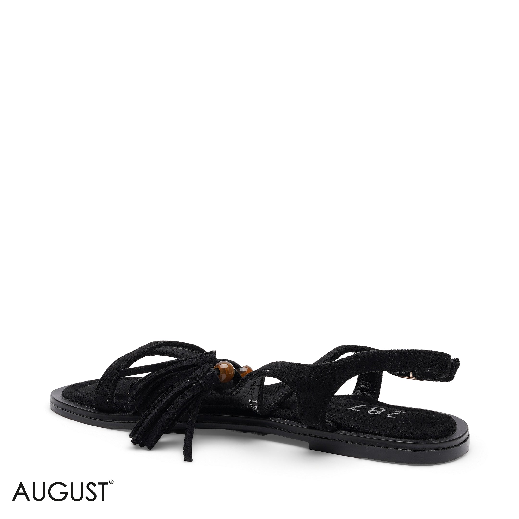 TASSEL SUEDE FLAT SANDALS
