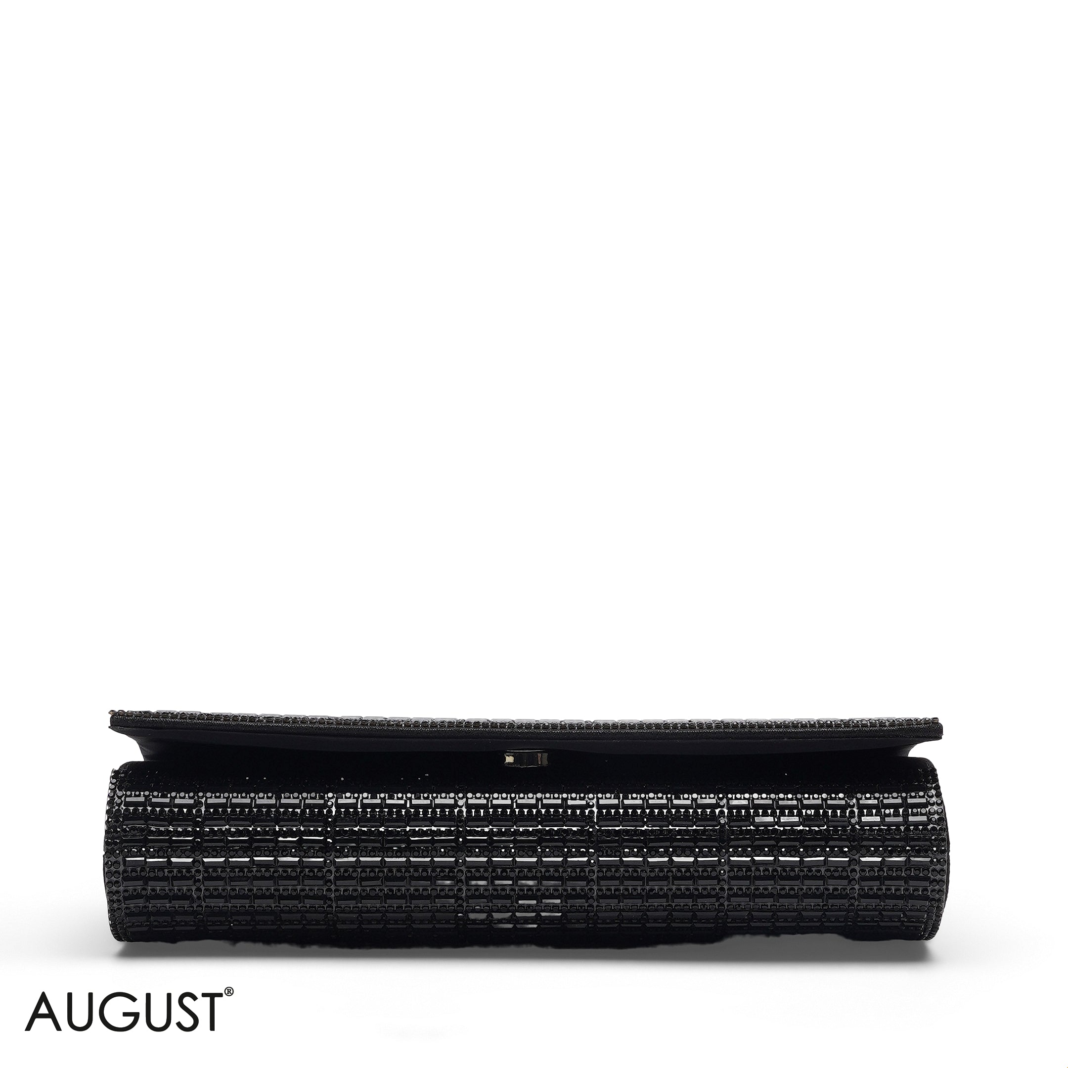 BLACK SHIMMERING CRYSTAL EVENING CLUTCH