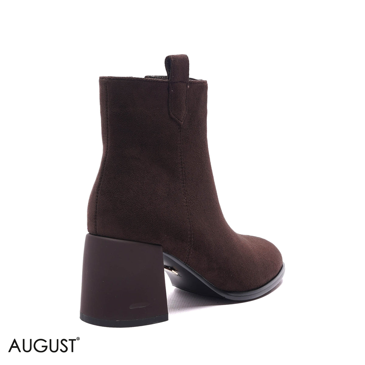 SIDE-ZIP SUEDE BLOCK HEEL BOOTS