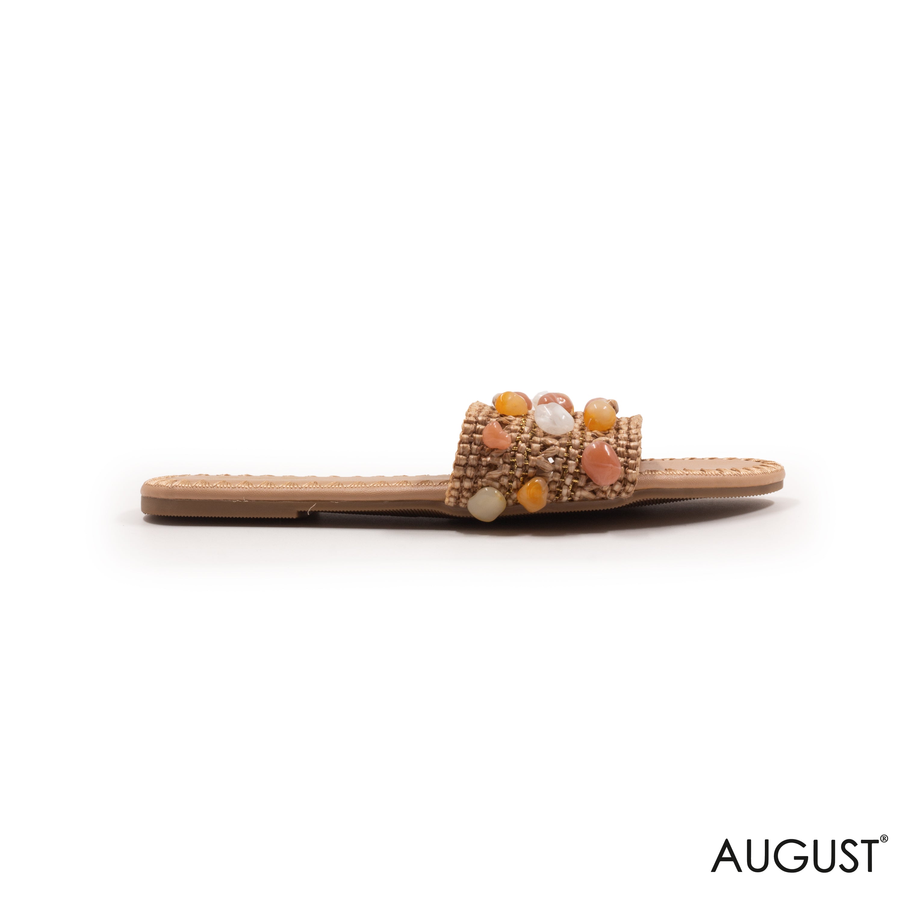 WOVEN STRAPS FLAT SLIPPER WITH DETAILS SHELLS