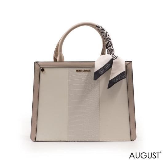 EMILY LORAN LEATHER HANDBAG WITH PATTERN,SCARF -MED