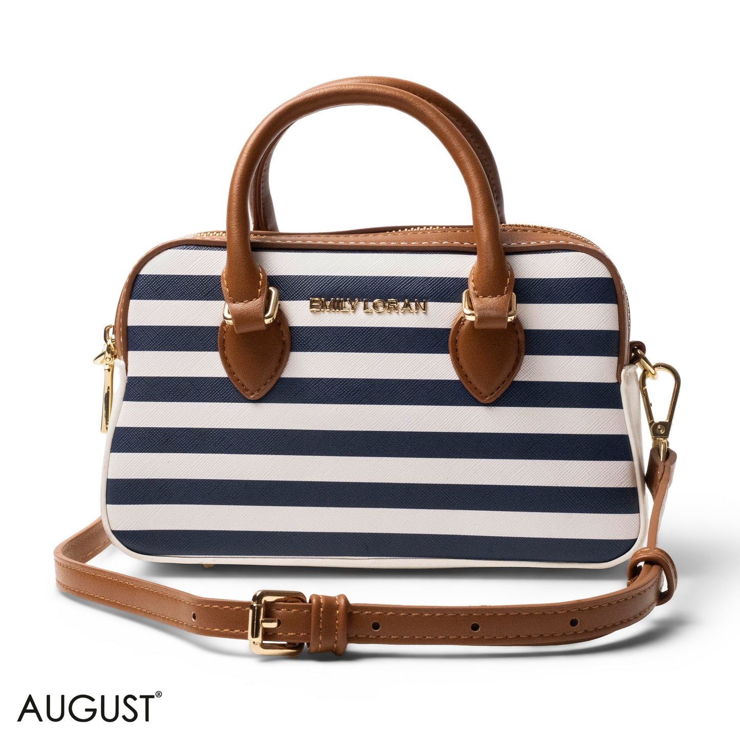 LEATHER HANDBAG WITH MINI WALLET BROWN -SMALL