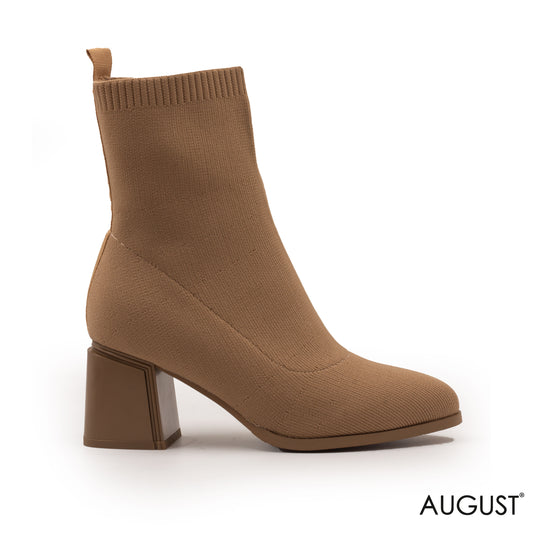 FABRIC HIGH-HEEL ANKLE BOOTS