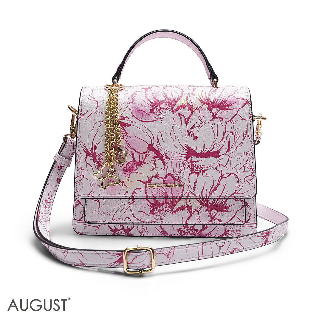 PINK FLORAL SATCHEL BAG