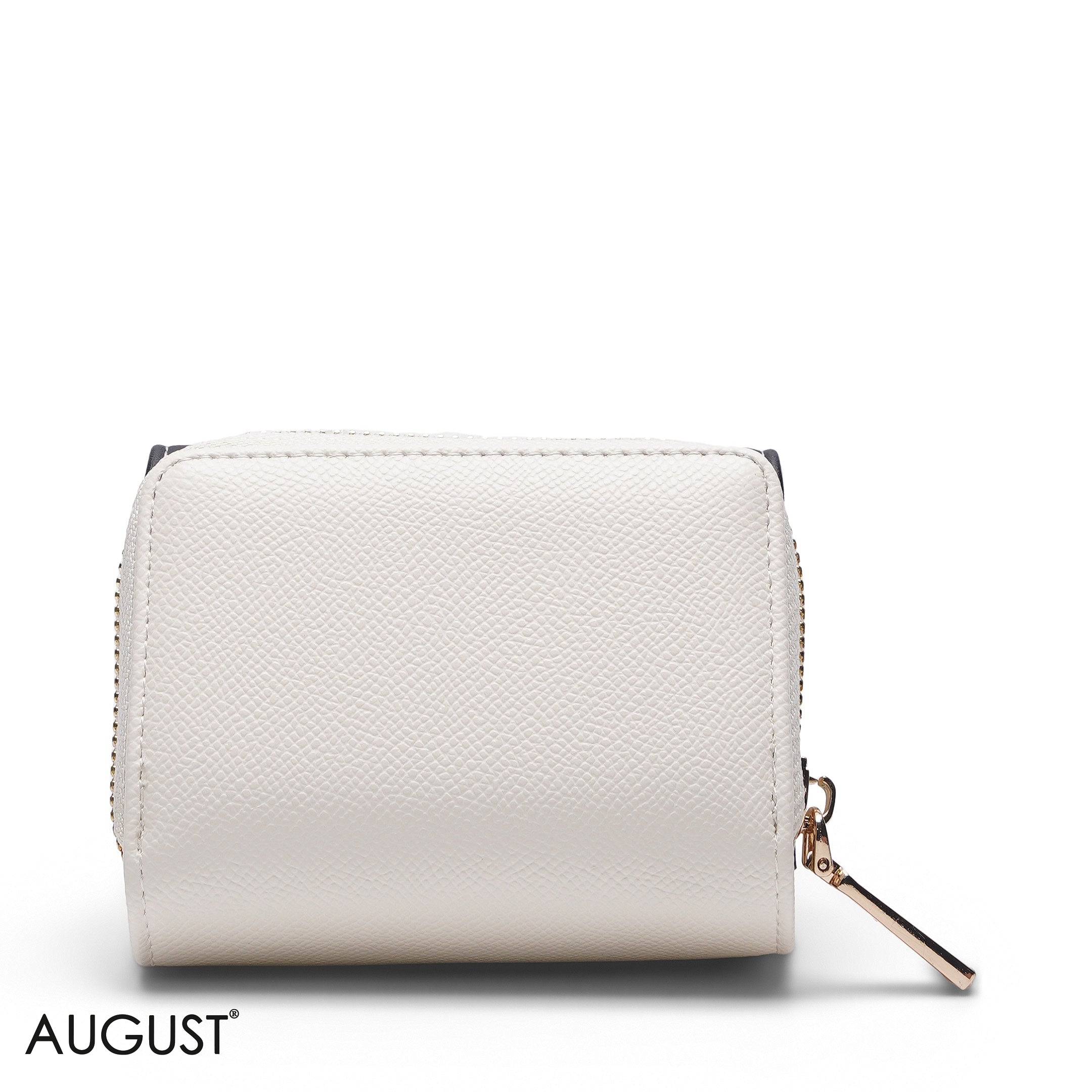 WHITE & TAN ZIP-AROUND WALLET