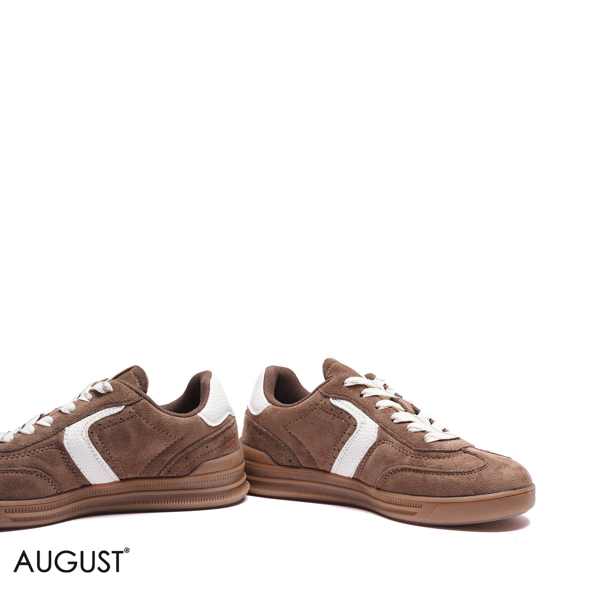 WHITE STRIPE SUEDE SNEAKERS