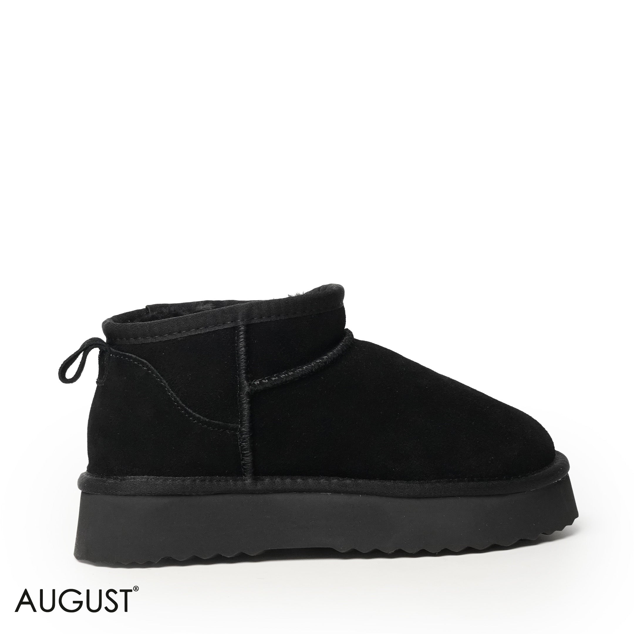 BLACK SUEDE LEATHER ANKLE UGGS