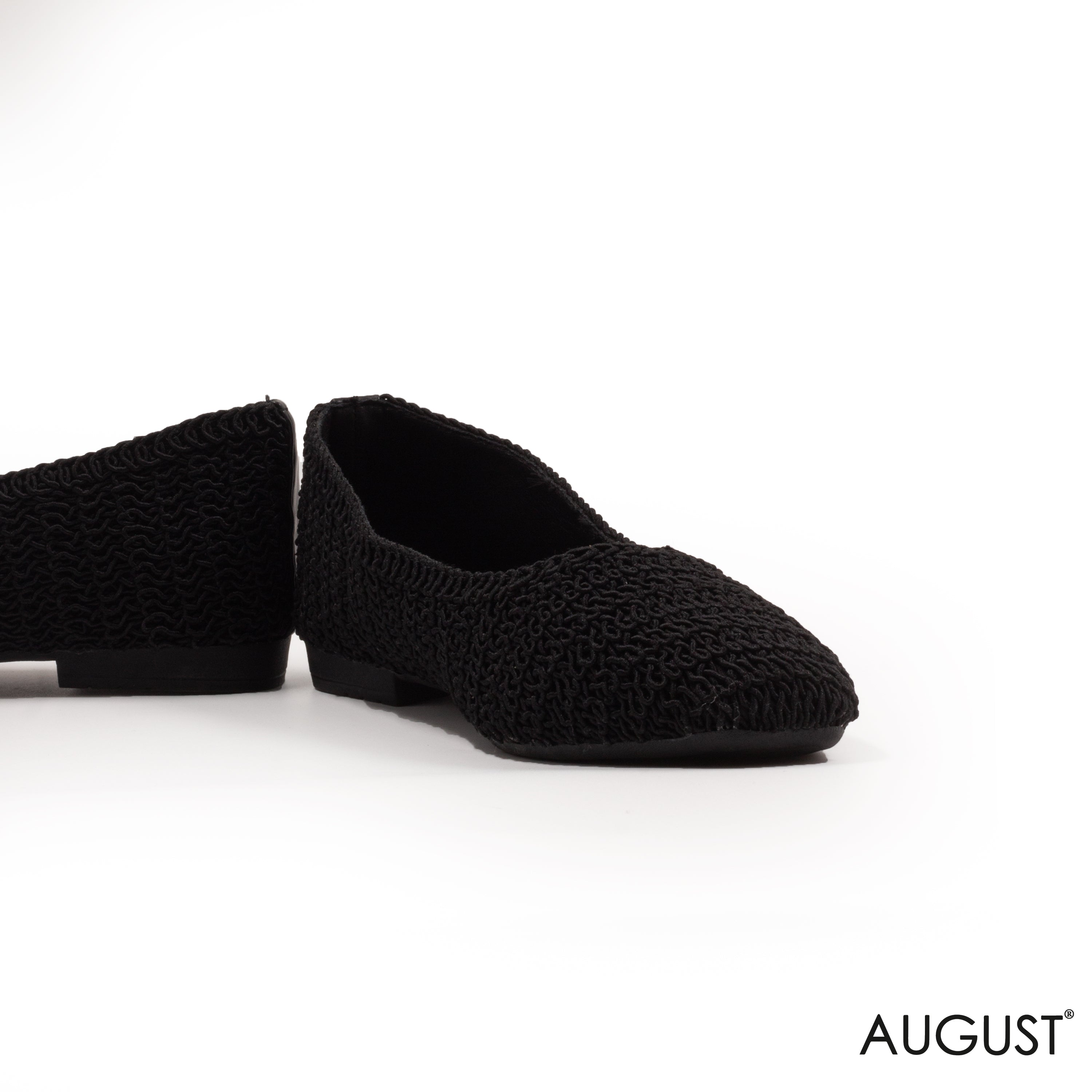 WOVEN BLACK BALLET FLAT