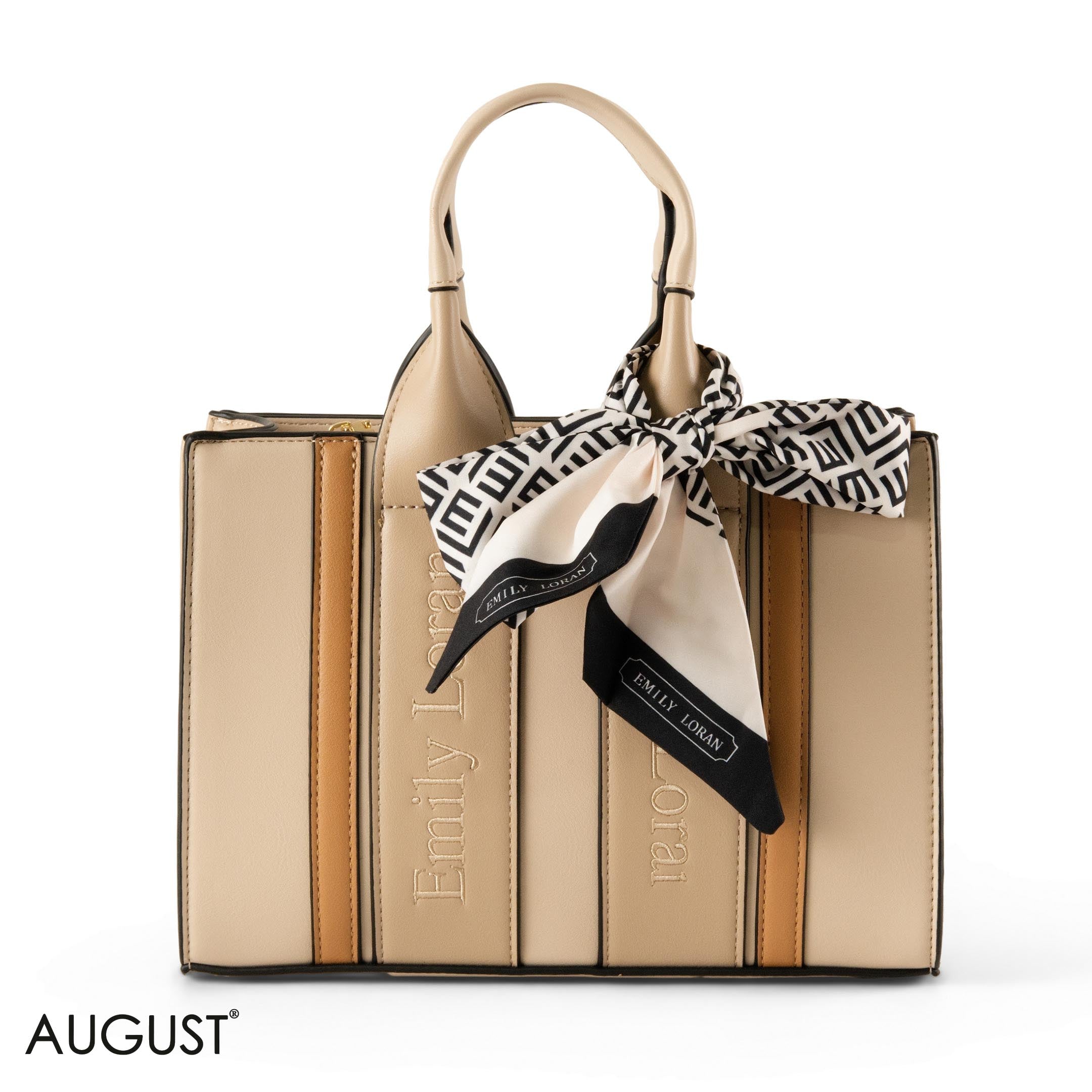 SPECIAL DESIGN LEATHER HANDBAG WITH SCARF - MED