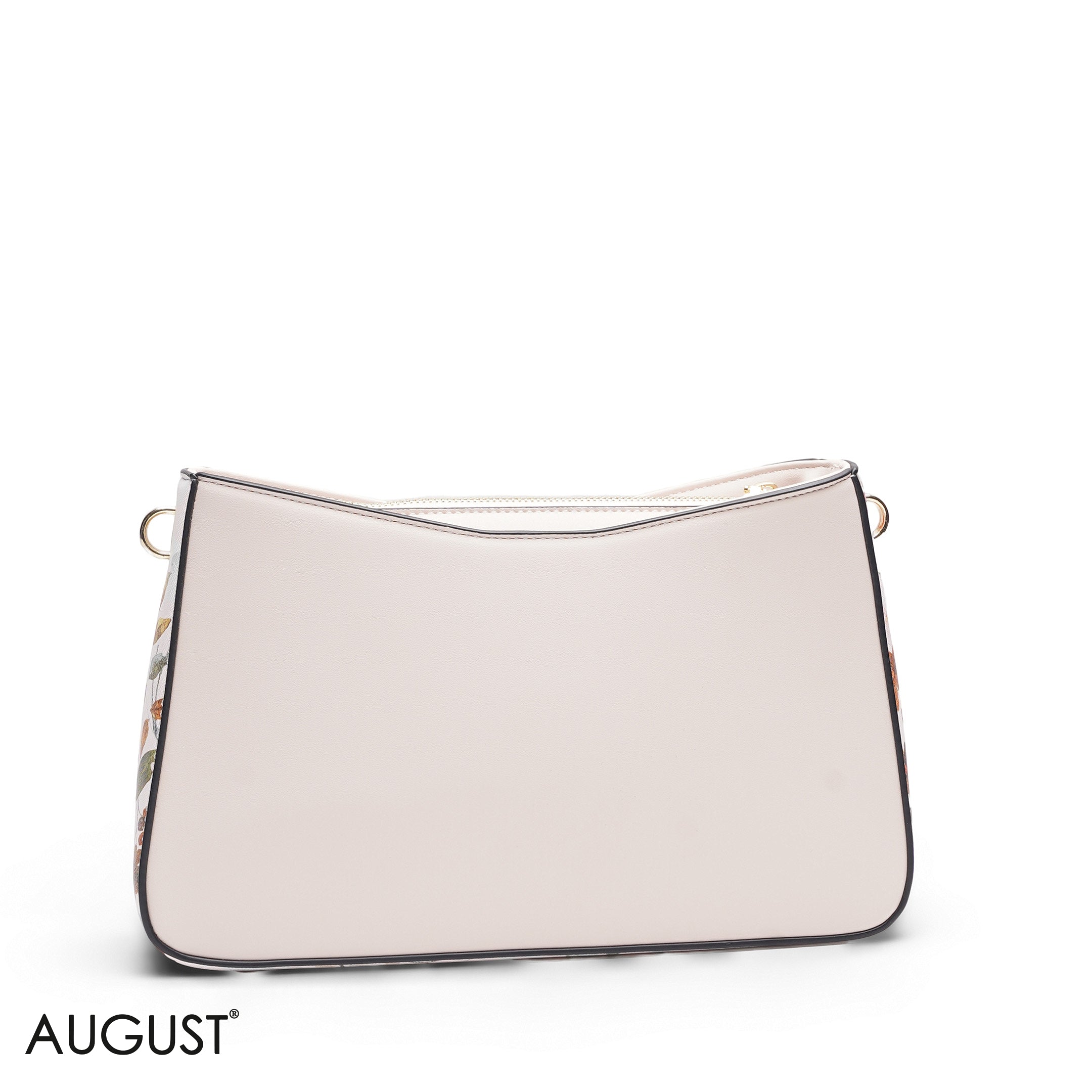 WHITE FLORAL TOTE WITH SCARF - MED