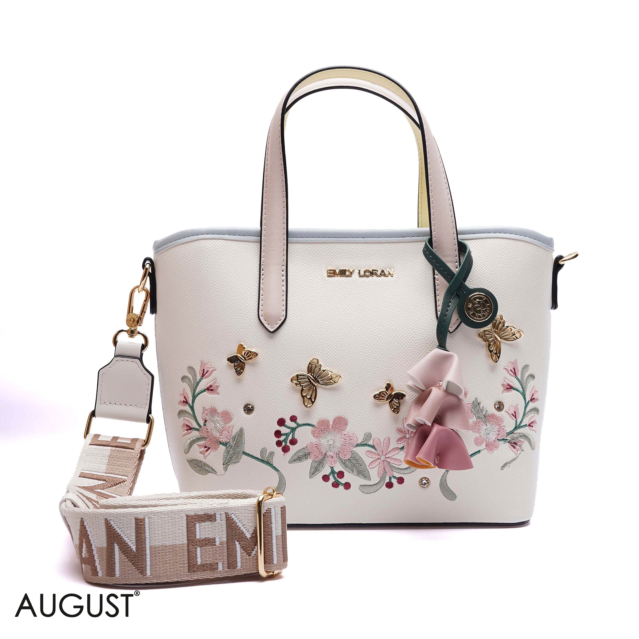 EMBROIDERED FLORAL HANDBAG