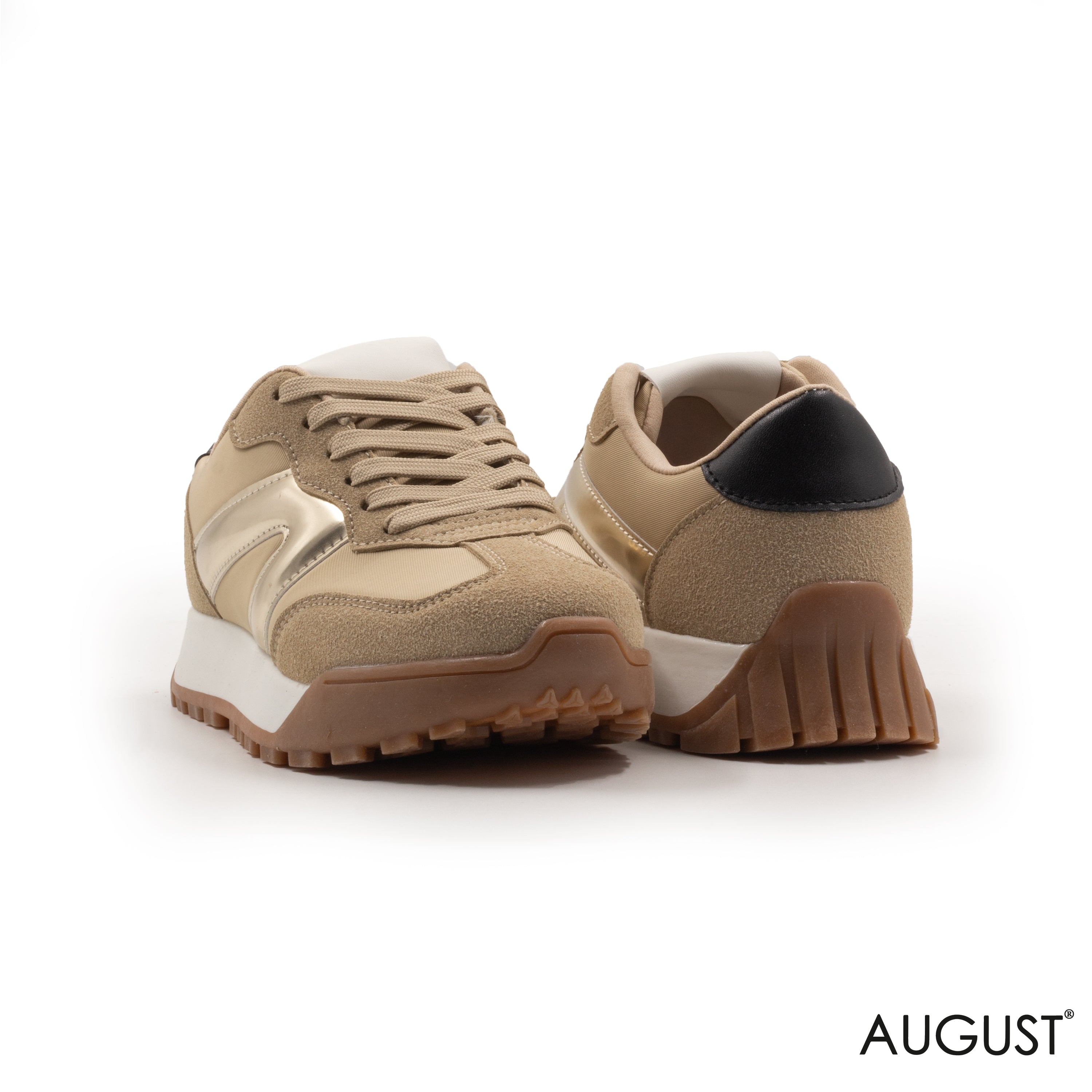 SNEAKERS NYLON-BLEND AND TRIMMED WITH LEATHER AND SUEDE RUBBER SOLE