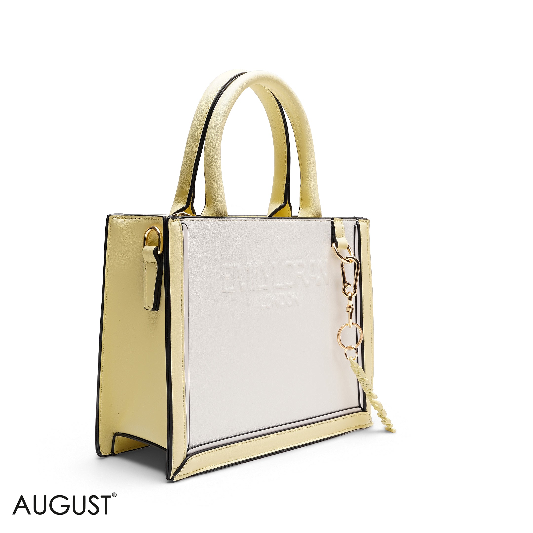 EMBOSSED LOGO SQUARE TOP
HANDLE BAG