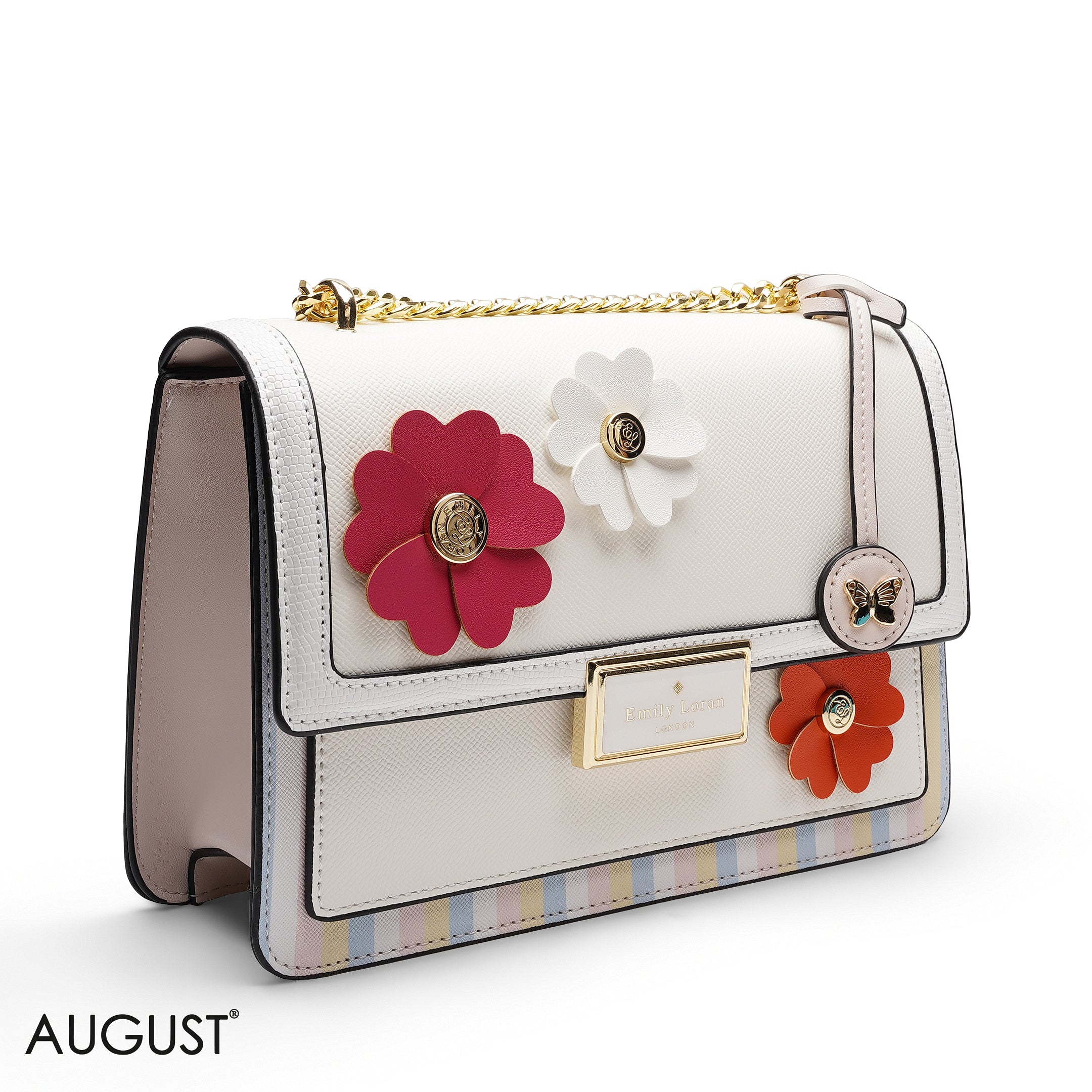 CHIC FLORAL EMBELLISHED
CROSSBODY FLAP BAG
