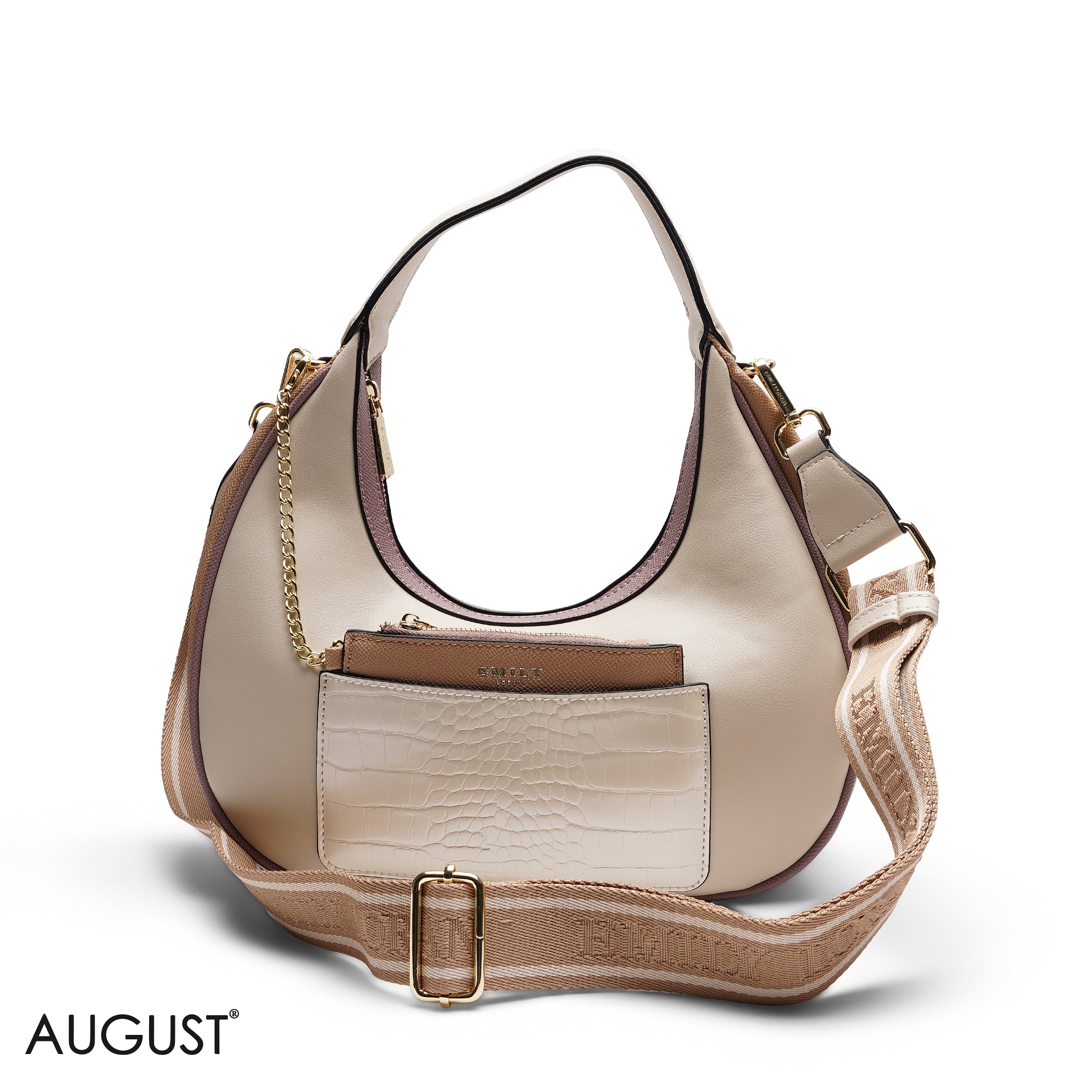 HOBO BAG WITH POUCH AND WEBBING STRAP