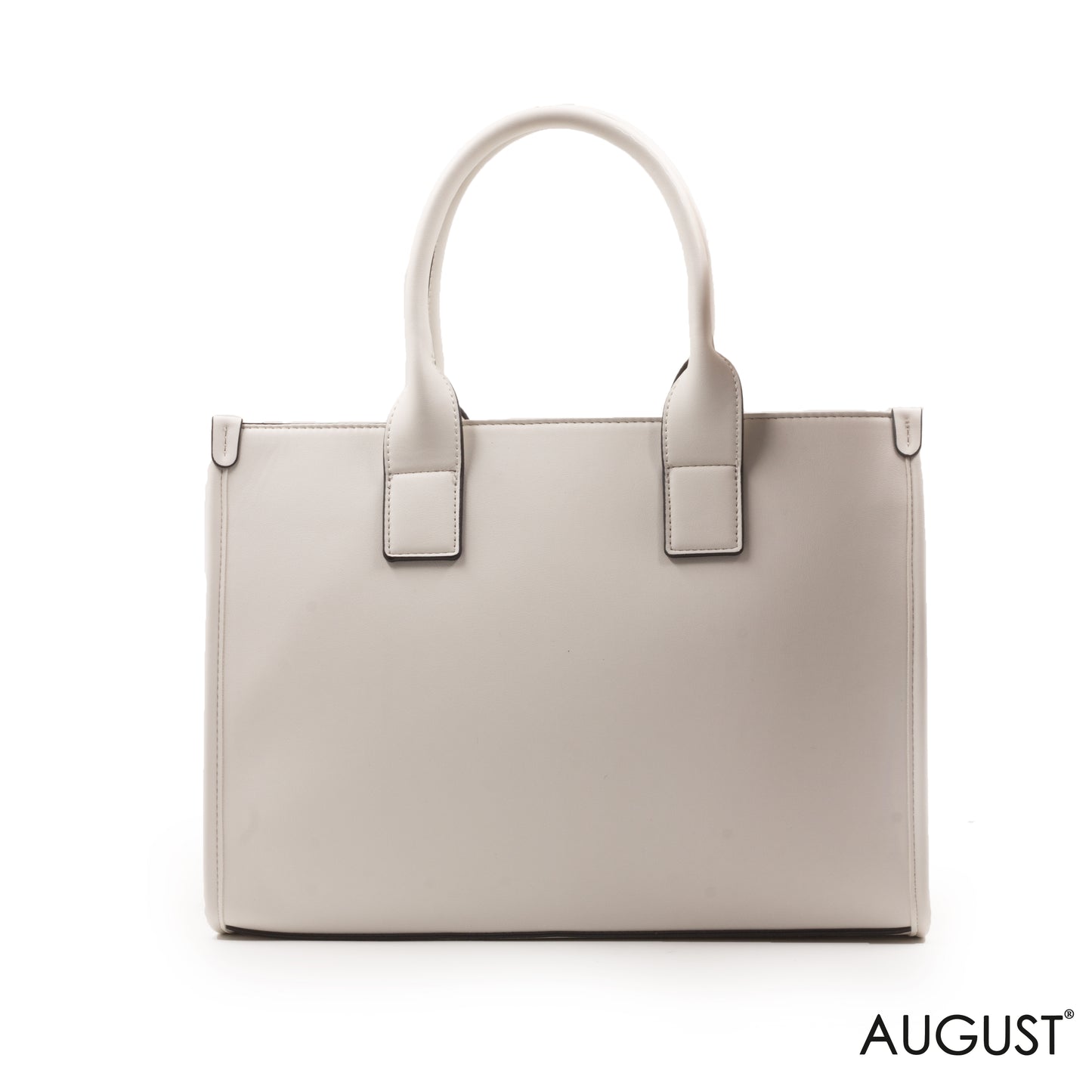 LEATHER HANDBAG WITH SMOOTH CROC DETAILS -LARGE