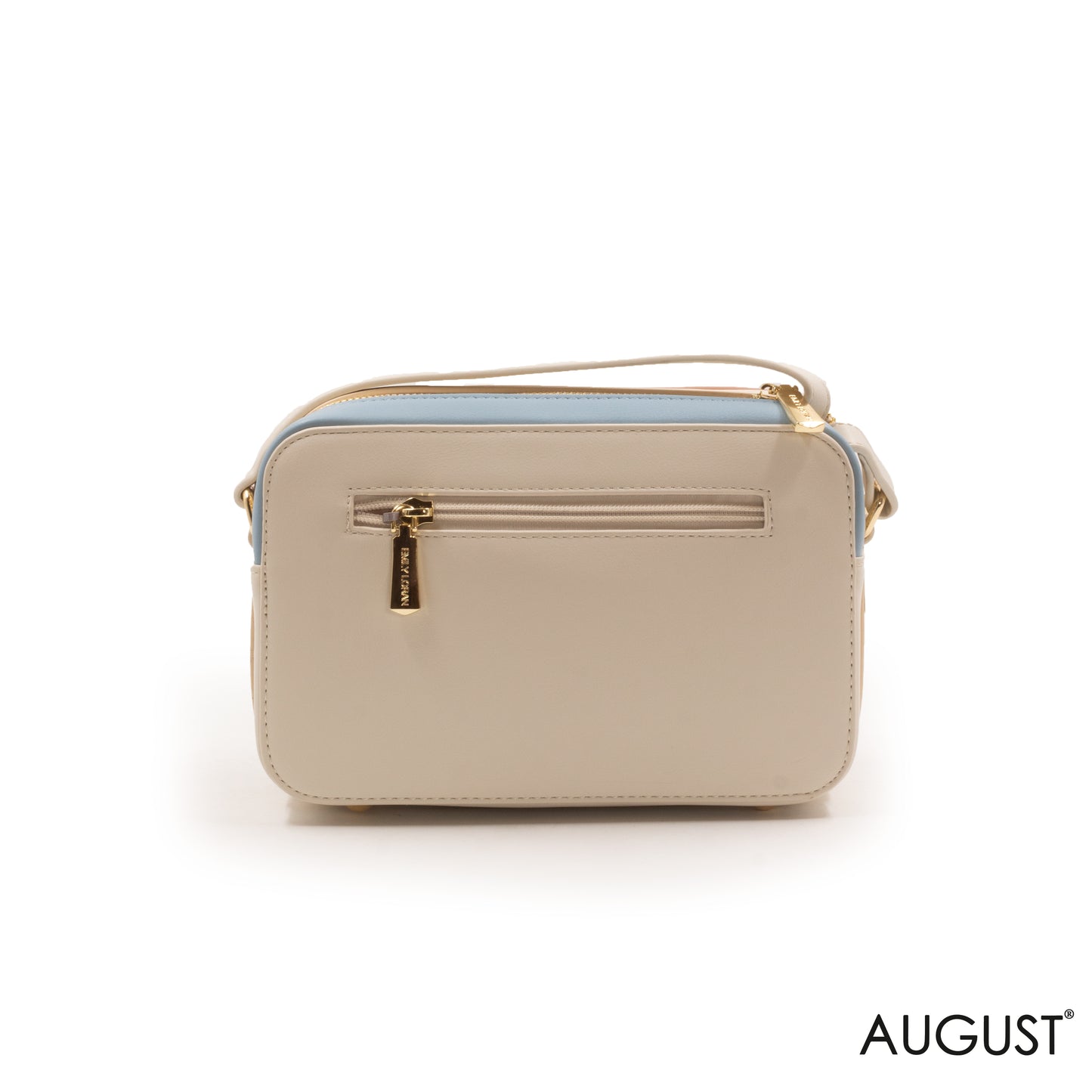 SMOOTH LEATHER CROSSBODY BAG WITH CROC ACCENT -SMALL