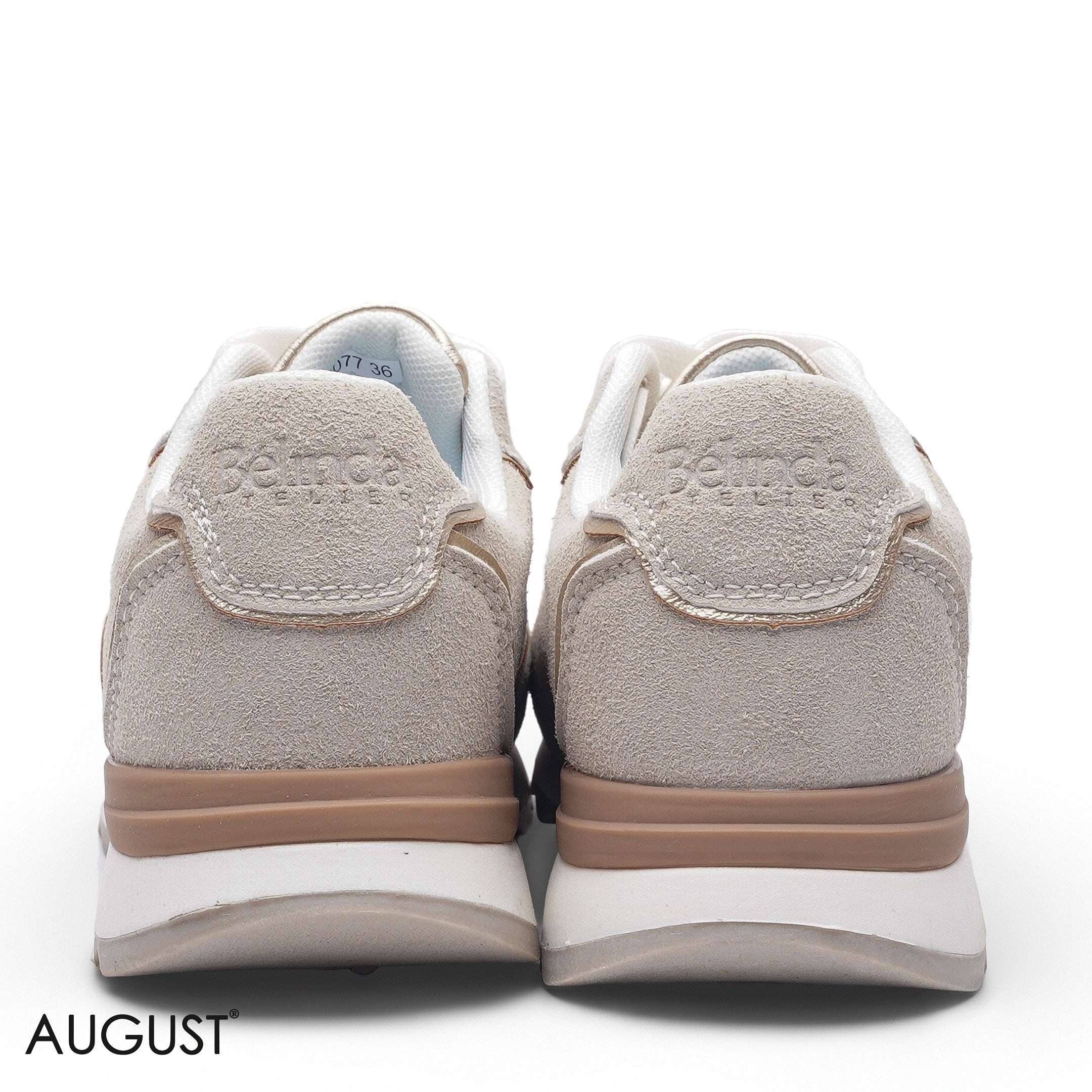 ELEGANT SOFT BEIGE SUEDE METALLIC SNEAKER