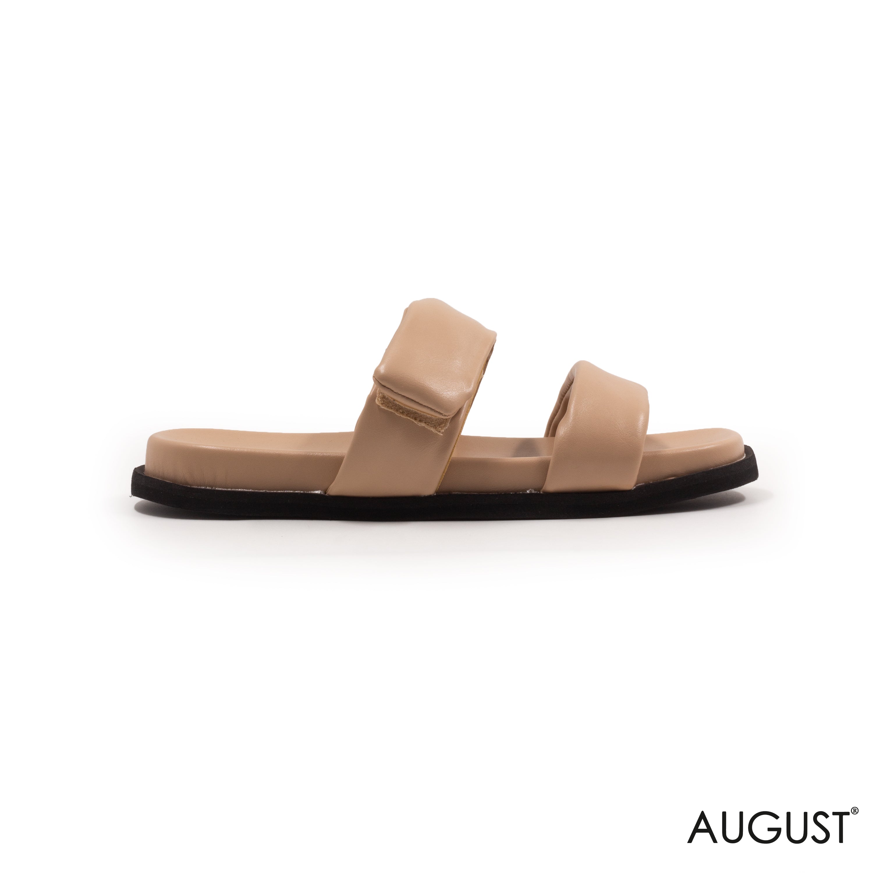 MATTE LIGHT BEIGE LEATHER SLIPPERS