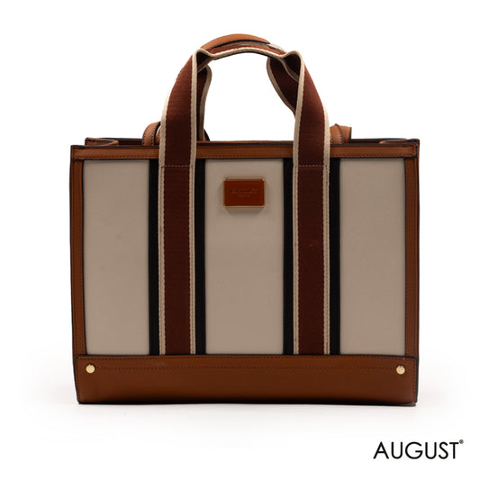 CAMEL LEATHER TOTE BAG