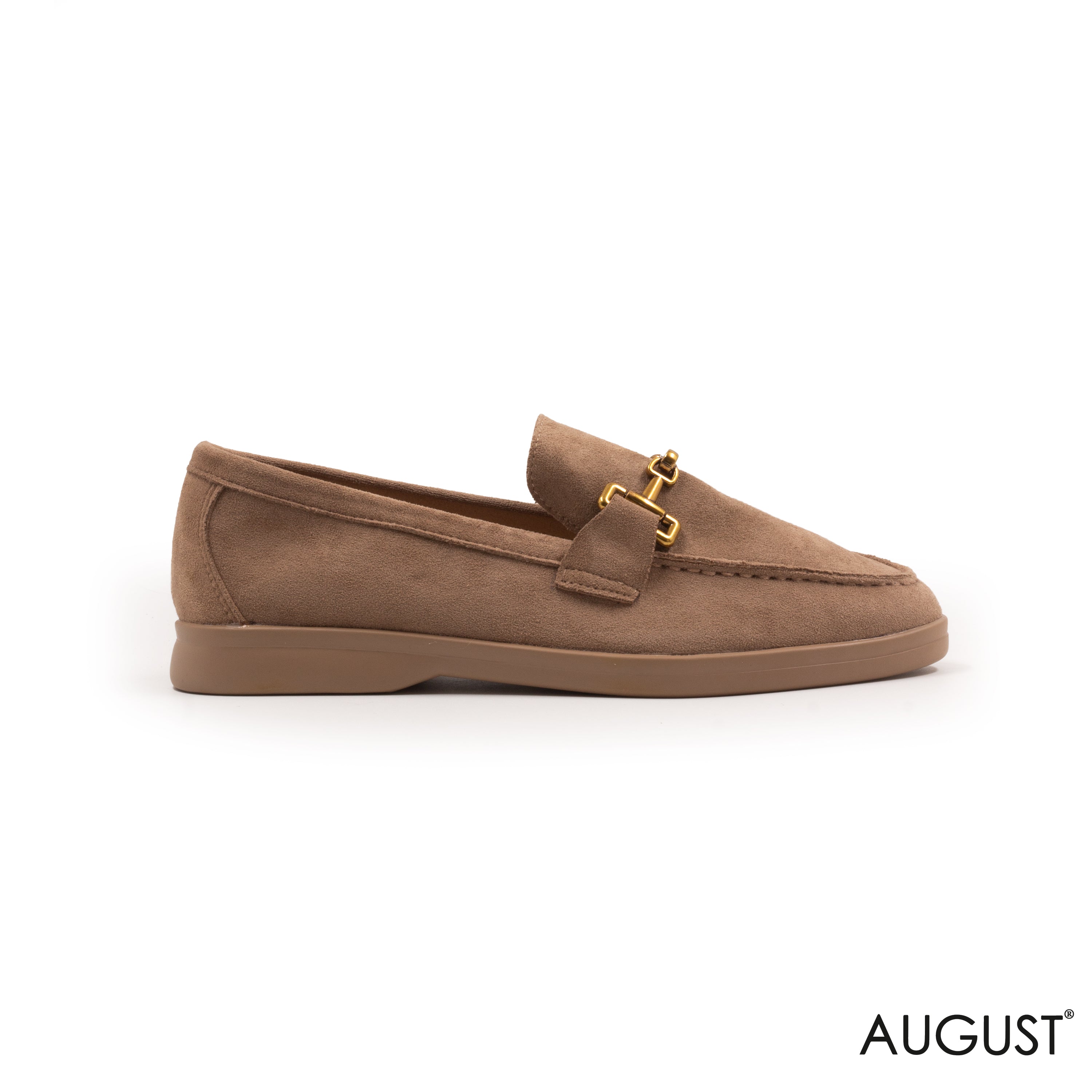 SPLIT CHAMOIS LOAFERS WITH BUCKLE