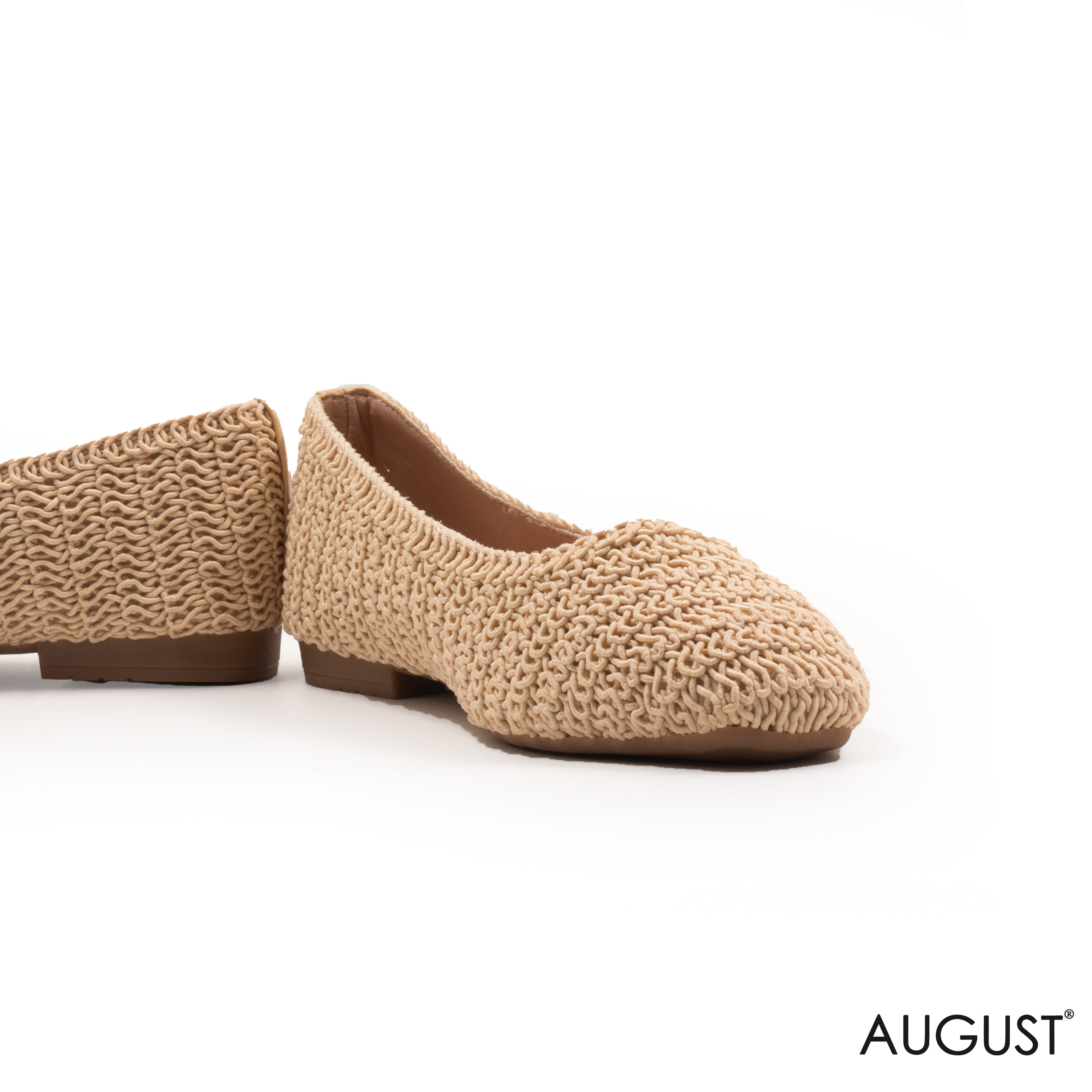 WOVEN BEIGE BALLET FLAT