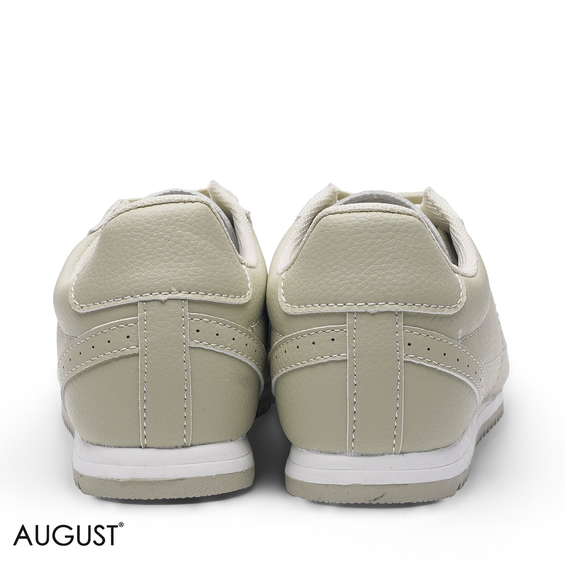 ELEGANT PASTEL GREEN GRAINED LEATHER SNEAKER