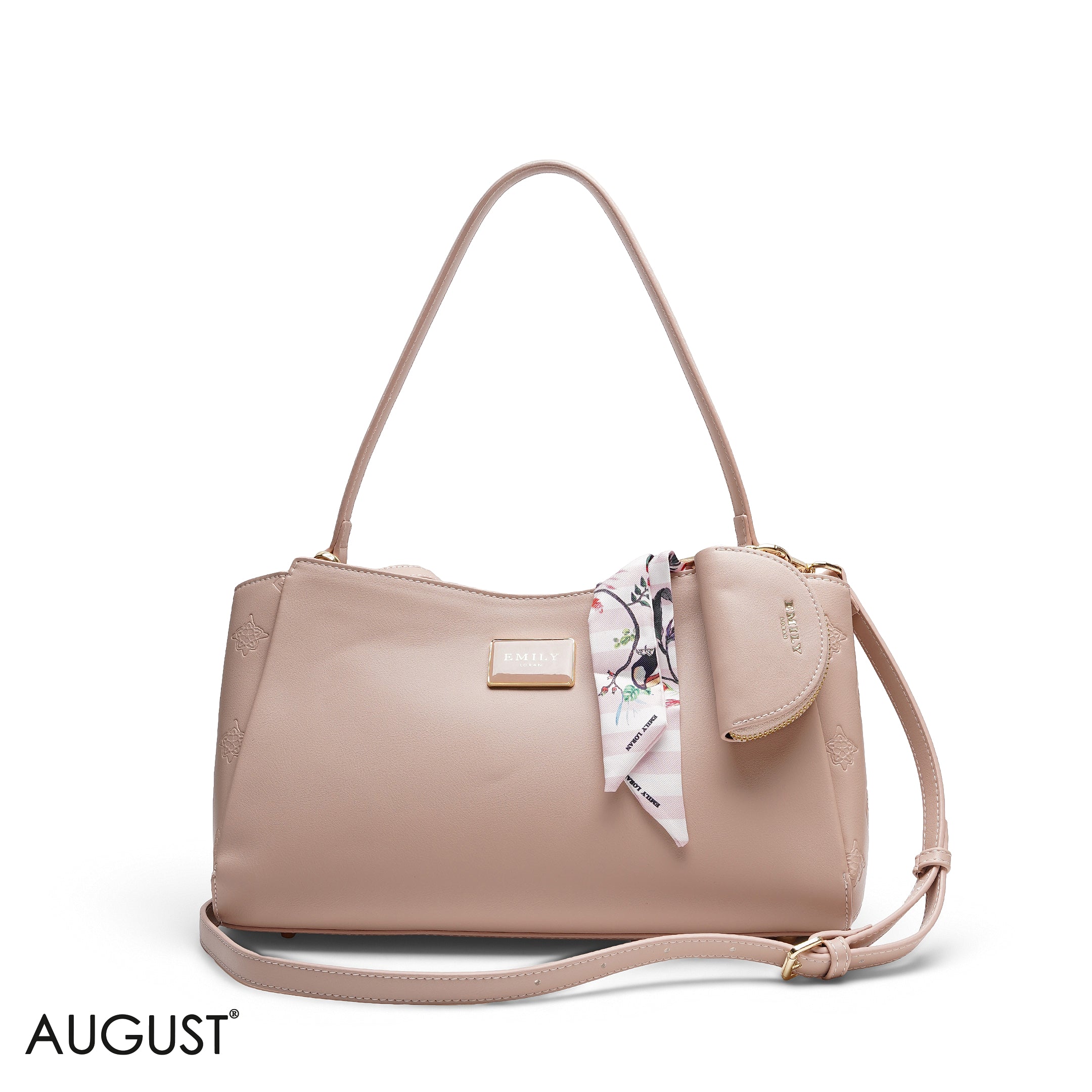 SHOULDER BAG WITH SCARF AND COIN PURSE