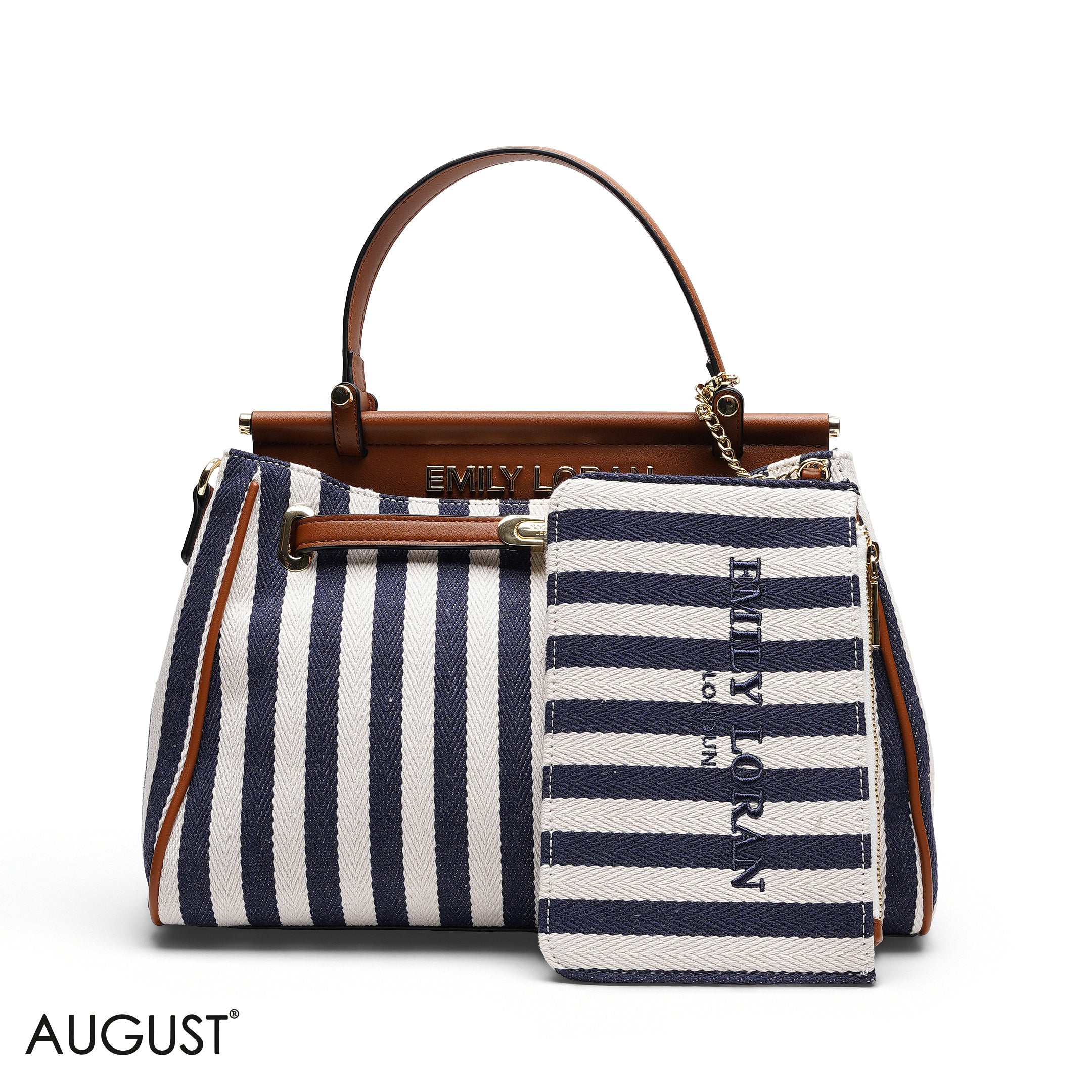 EMILY LORAN STRIPED CANVAS BAG