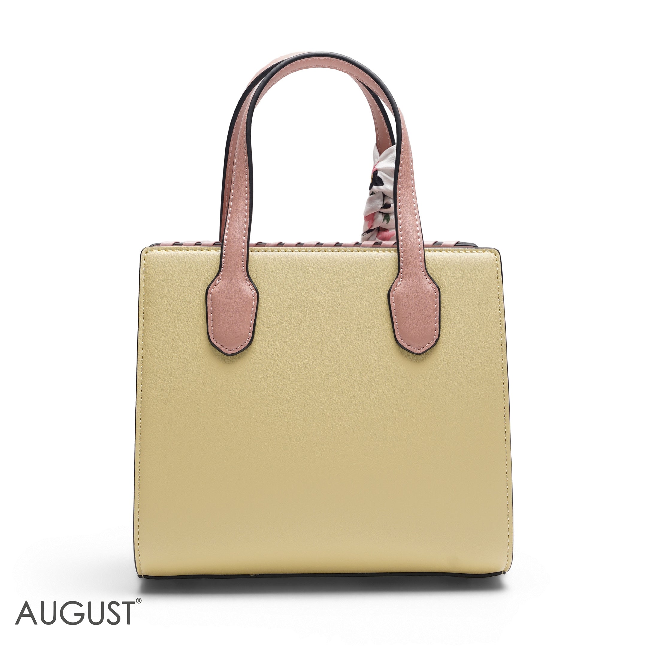 YELLOW & PINK TOTE WITH WHITE POUCH