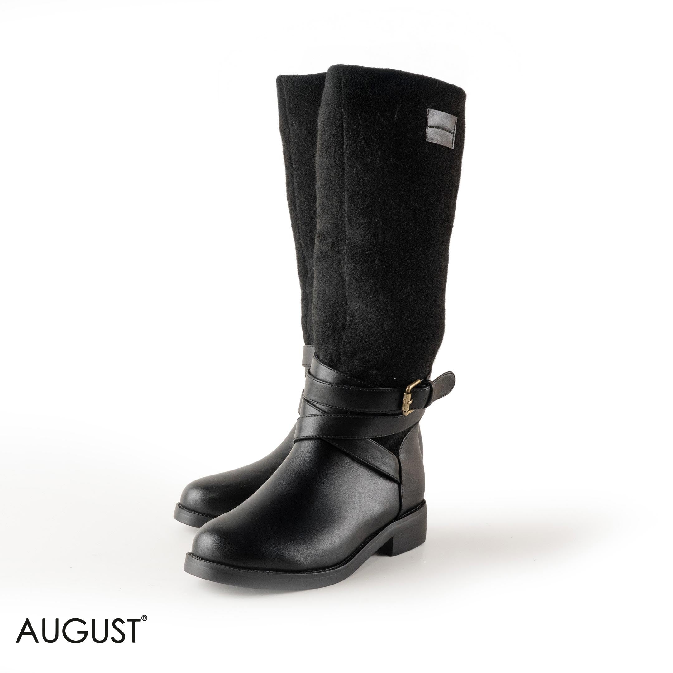 LEATHER LONG BOOT WITH TALL SHAFT IS A FABRIC