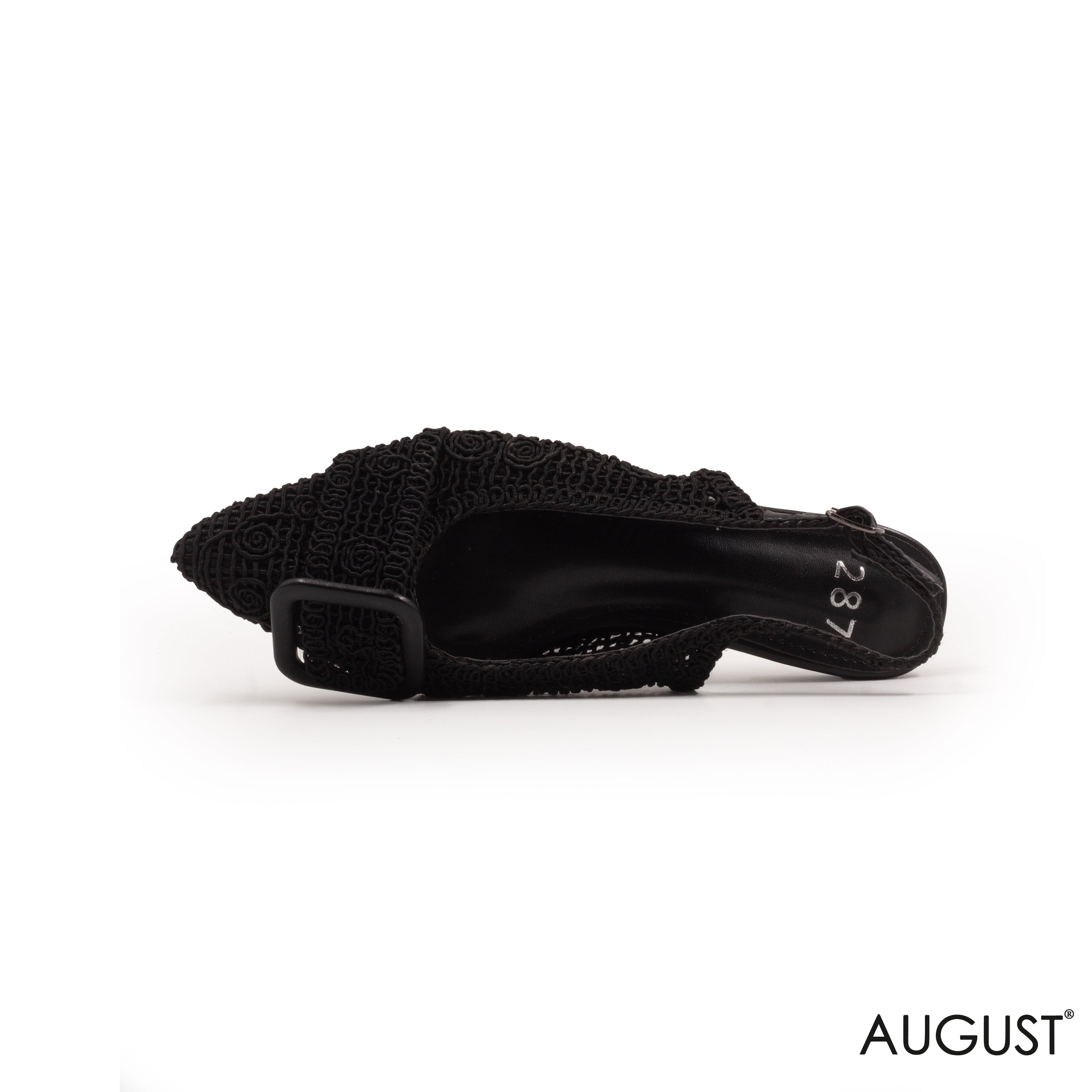 STRAW WOVEN BUCKLE SLINGBACK BALLET FLAT