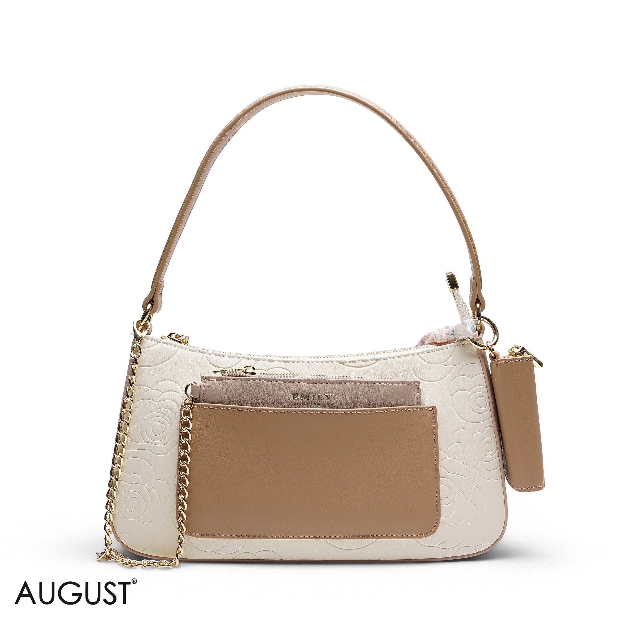 EMBOSSED MULTI-POUCH SHOULDER BAG SET