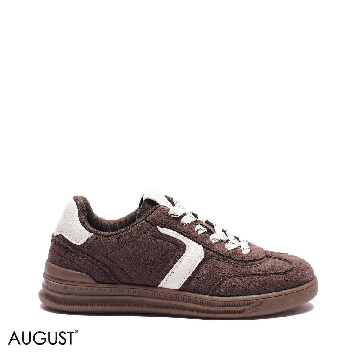WHITE STRIPE SUEDE SNEAKERS