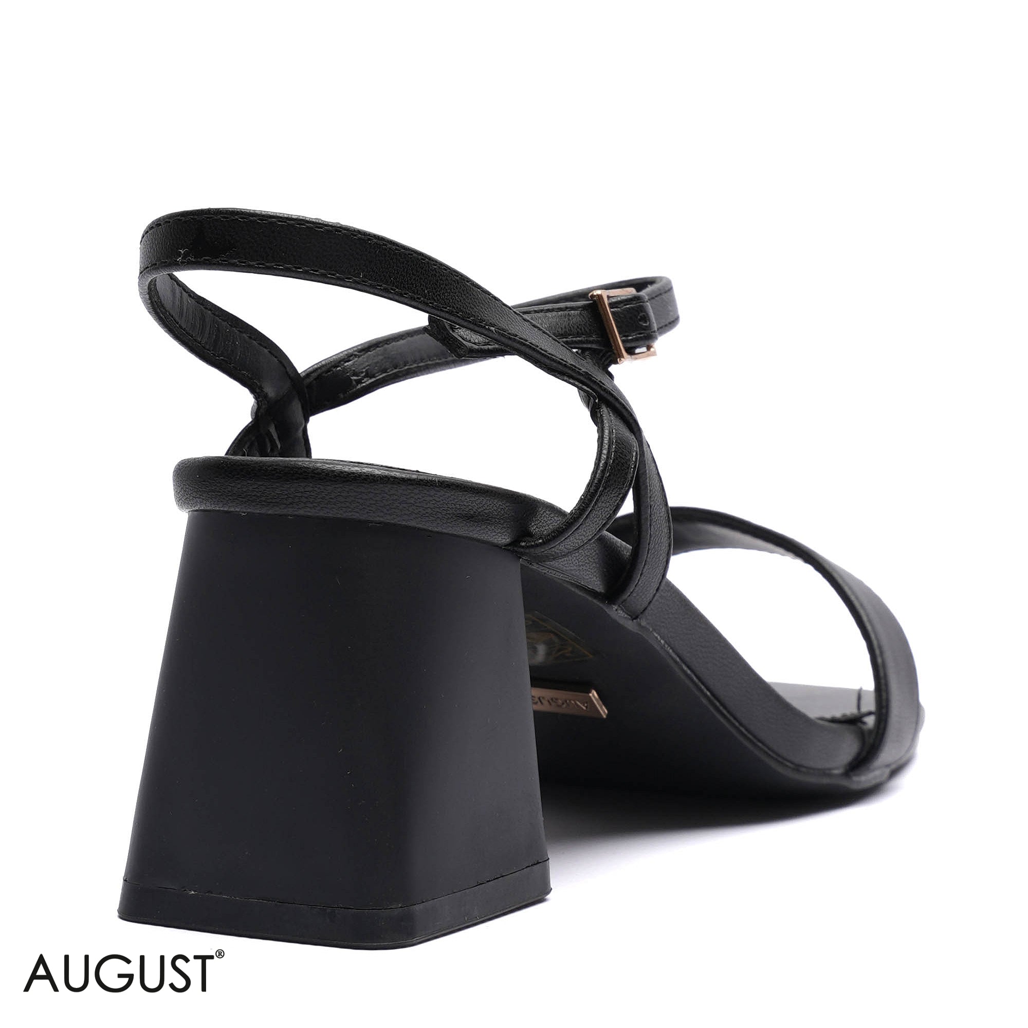 MINIMALIST BLOCK HEEL STRAPPY SANDALS