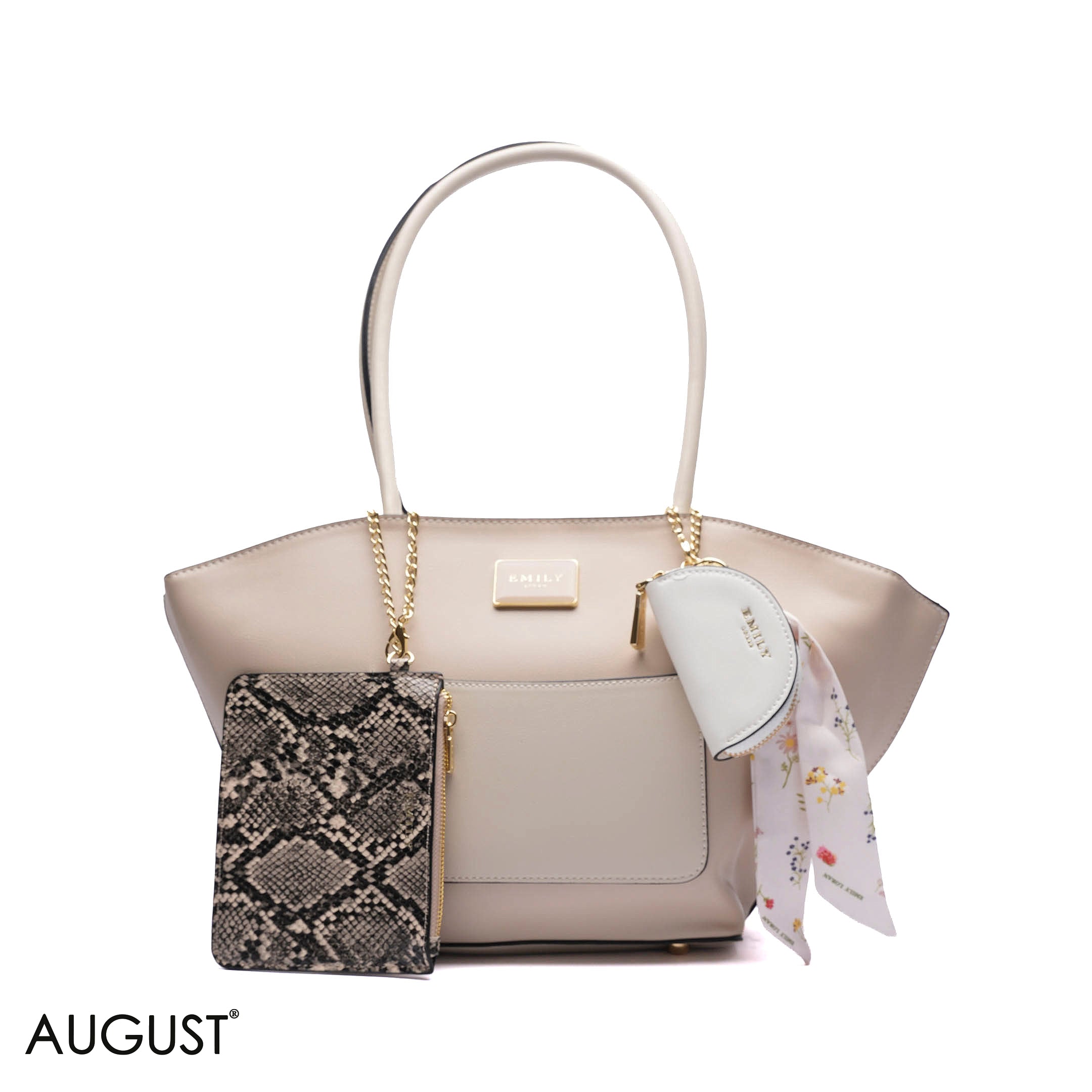 EXPANDABLE SHOULDER BAG WITH POUCH