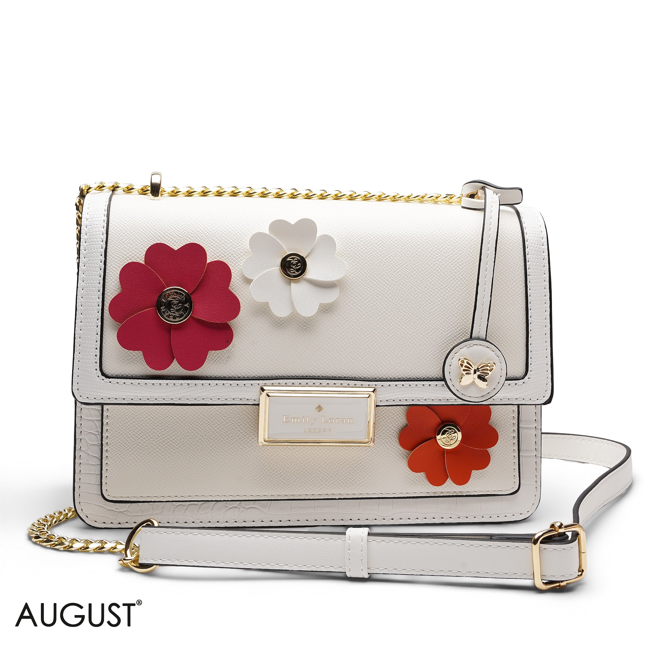 CHIC FLORAL EMBELLISHED
CROSSBODY FLAP BAG