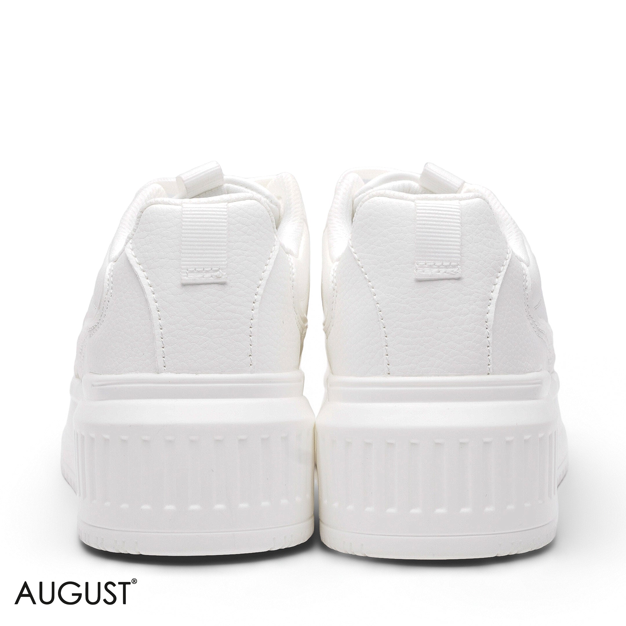 ELEGANT ALL-WHITE TEXTURED CHUNKY PLATFORM SNEAKER