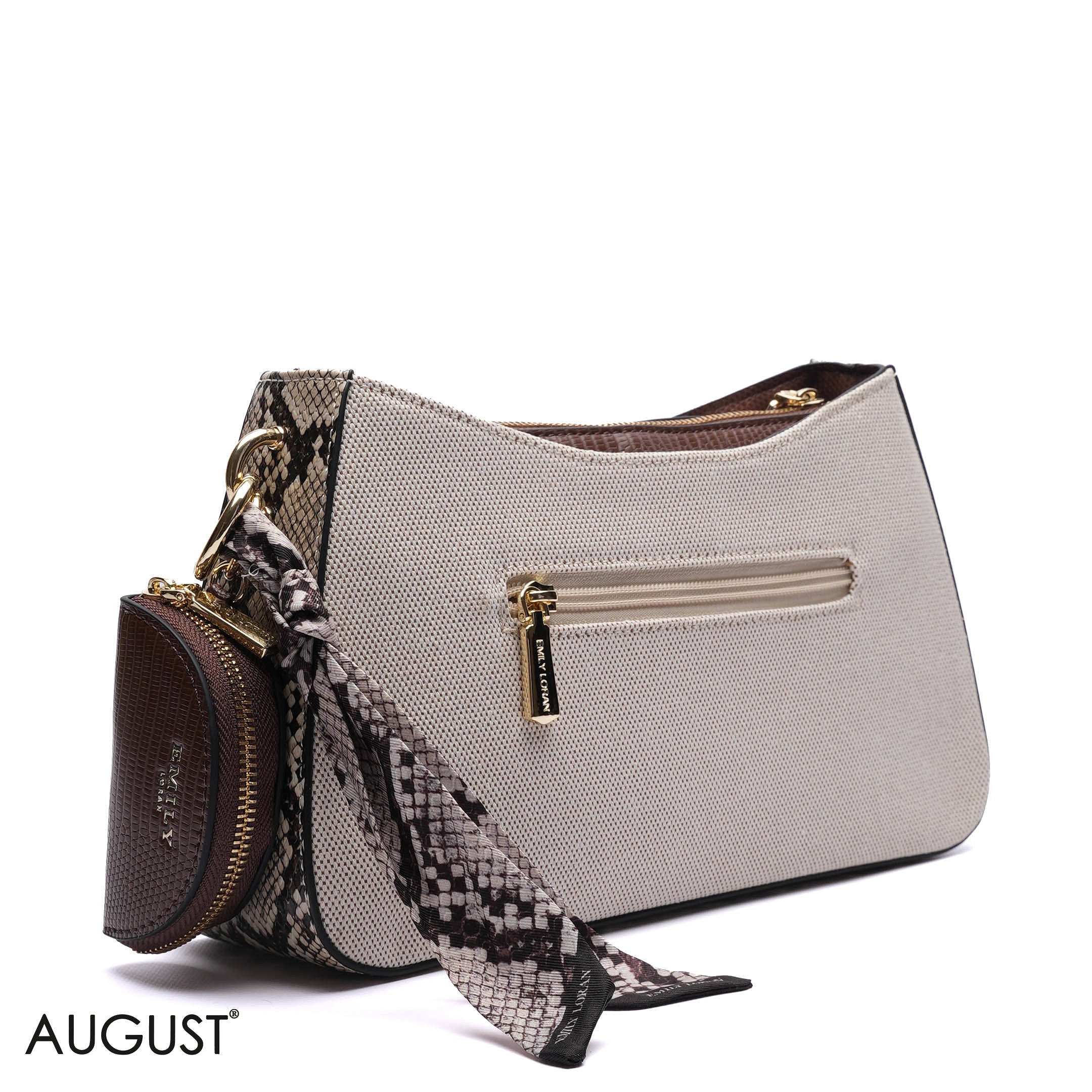 SNAKESKIN PANELLED SHOULDER BAG
