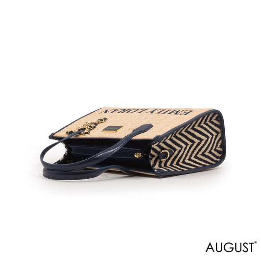 WOVEN FABRIC WITH CHEVRON PATTERNS BAG -MED