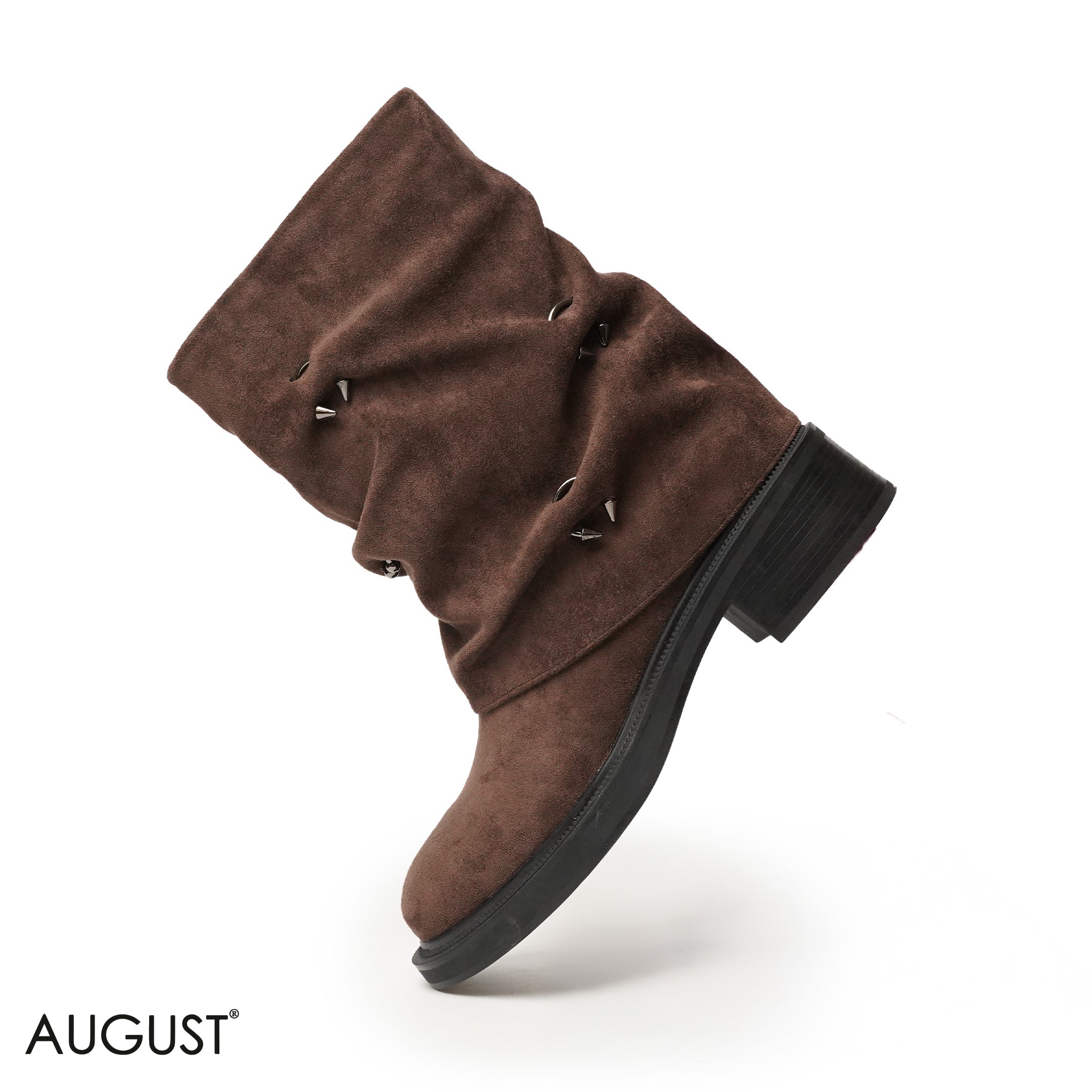 CHAMOIS LEATHER BOOTS WITH METAL HARDWARE DETAILS