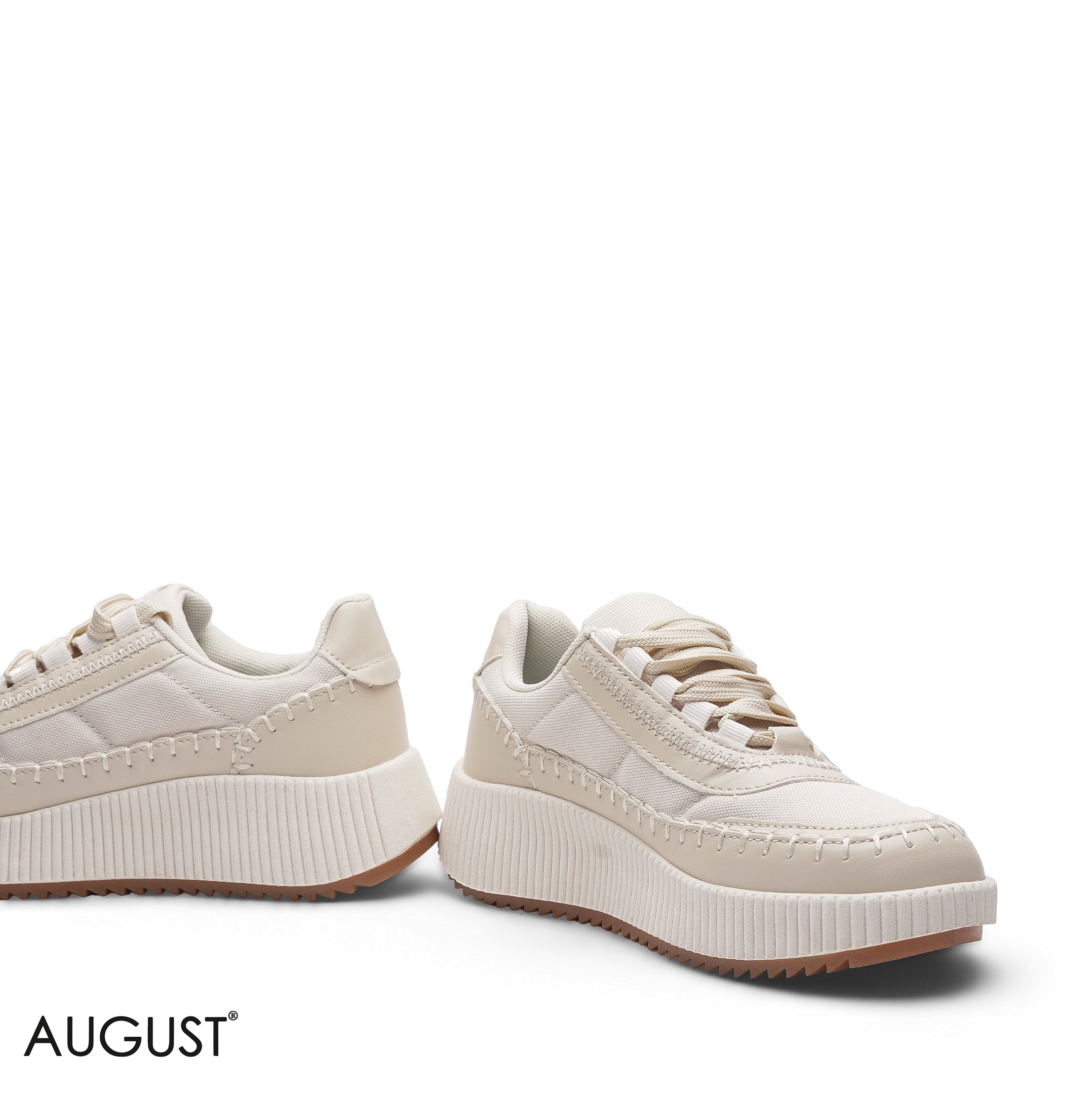 ELEGANT SAND BEIGE MESH RUNNING SNEAKER