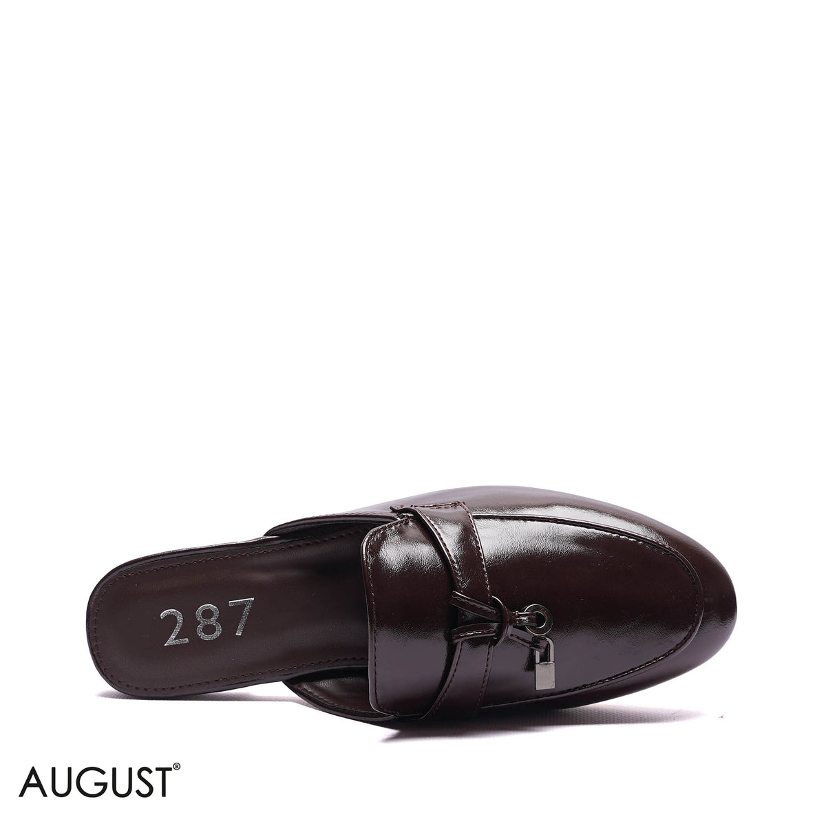 CROC-EMBOSSED HORSEBIT BACKLESS MULES