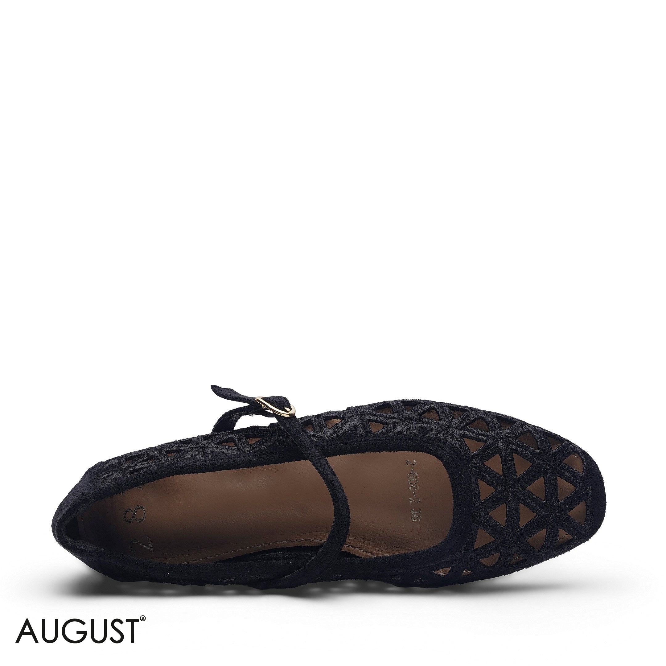 BLACK SUEDE CUT-OUT GOLD MARY JANE