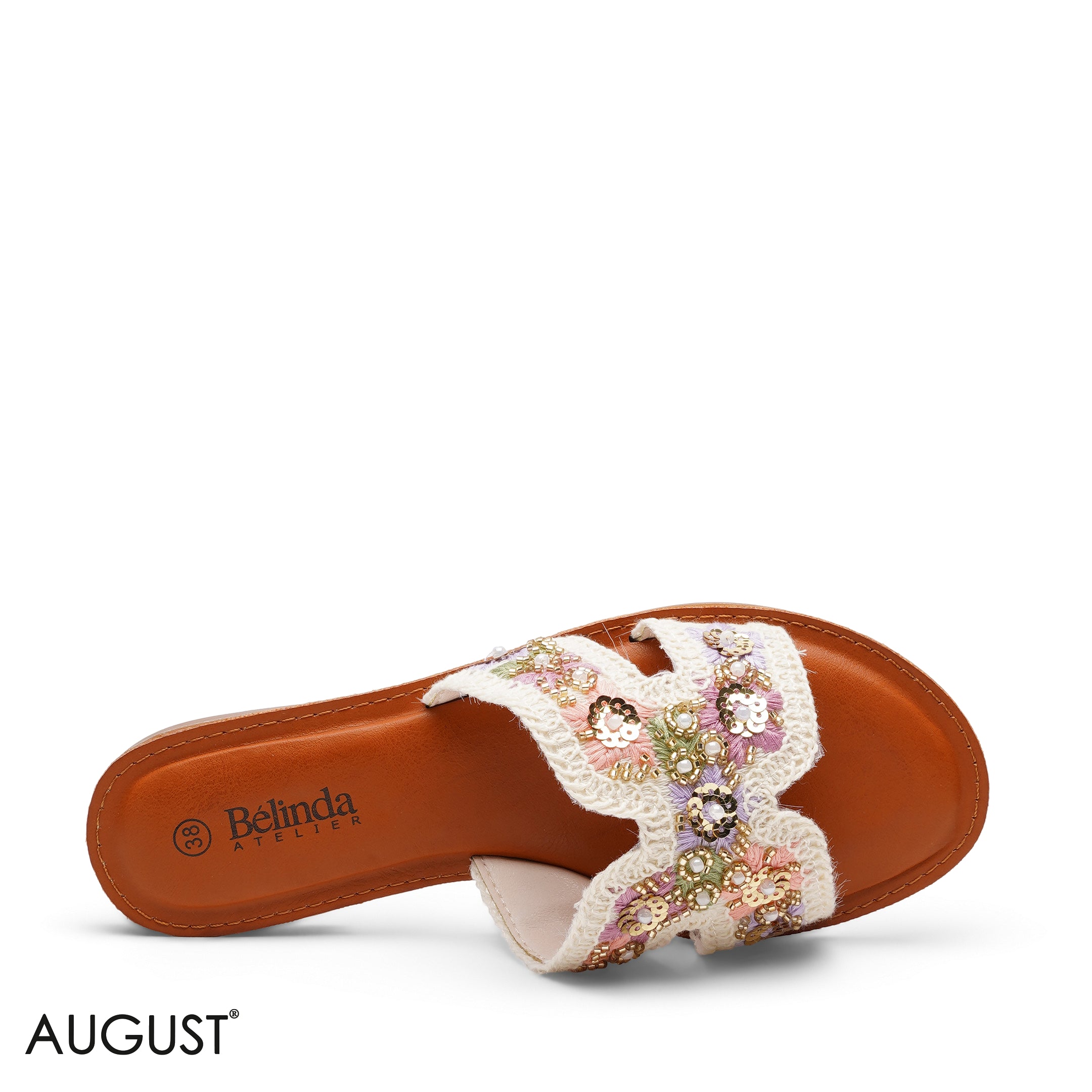 EMBROIDERED MACRAME CASUAL FLAT SLIDERS